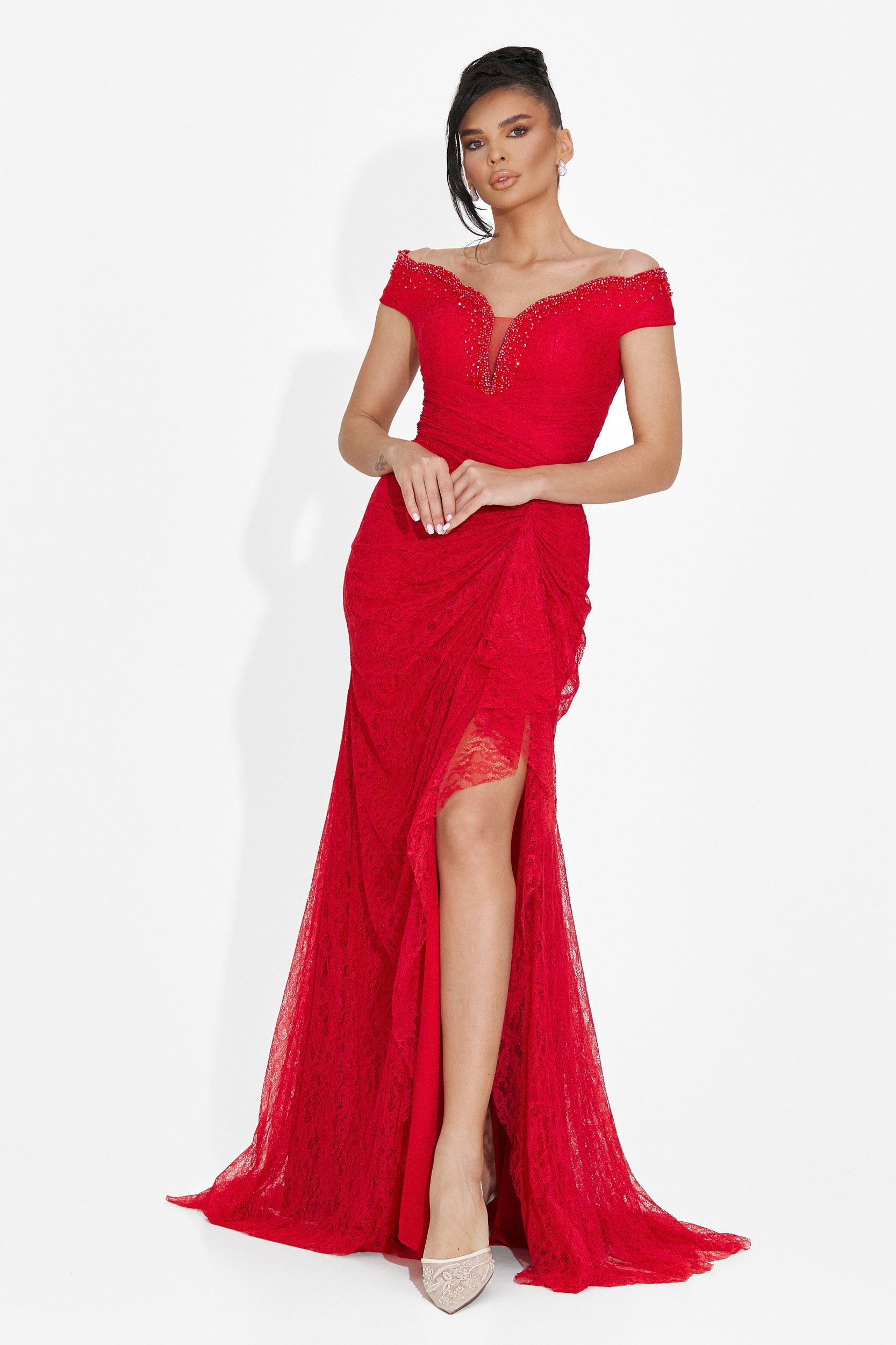 Lungo Vestito Rosso da Donna di Sidomia Bogas