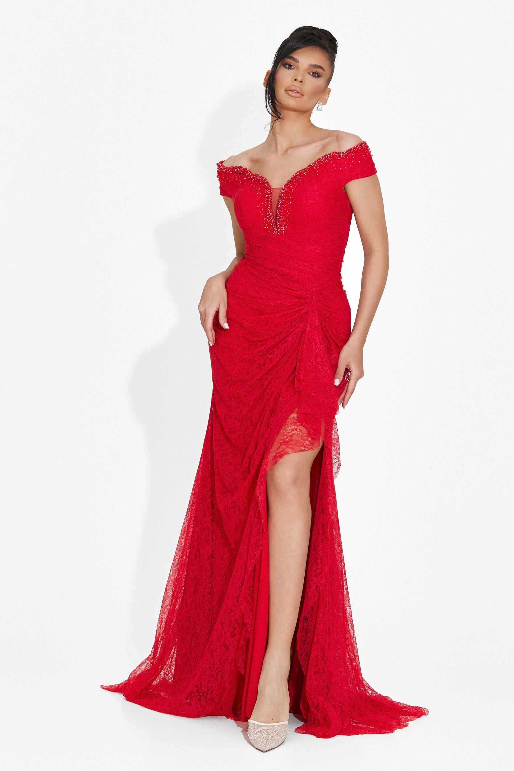 Lungo Vestito Rosso da Donna di Sidomia Bogas