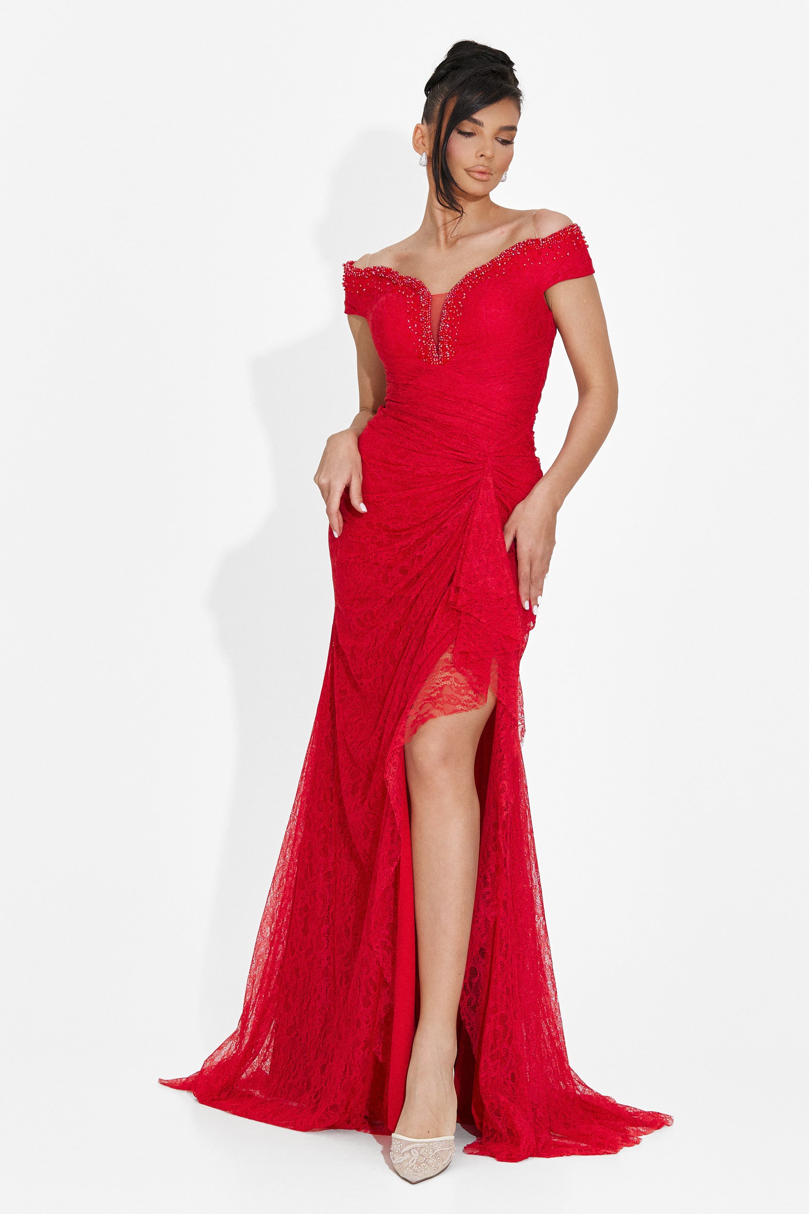 Lungo Vestito Rosso da Donna di Sidomia Bogas
