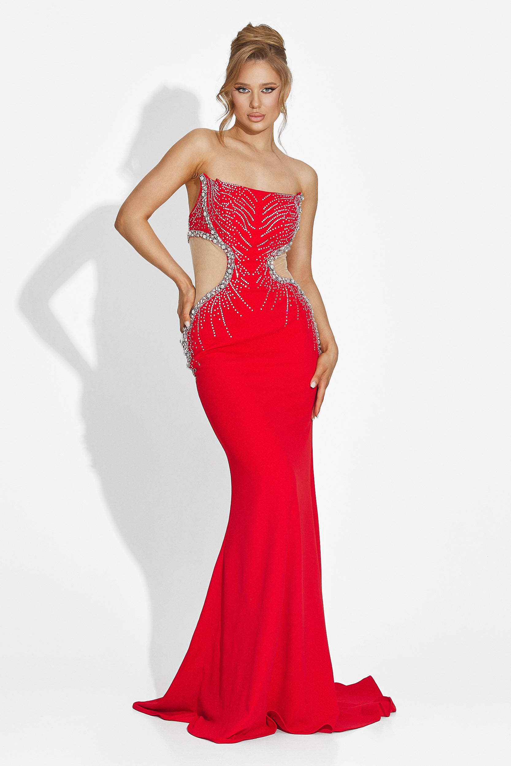 Abito lungo rosso da donna Zovina Bogas