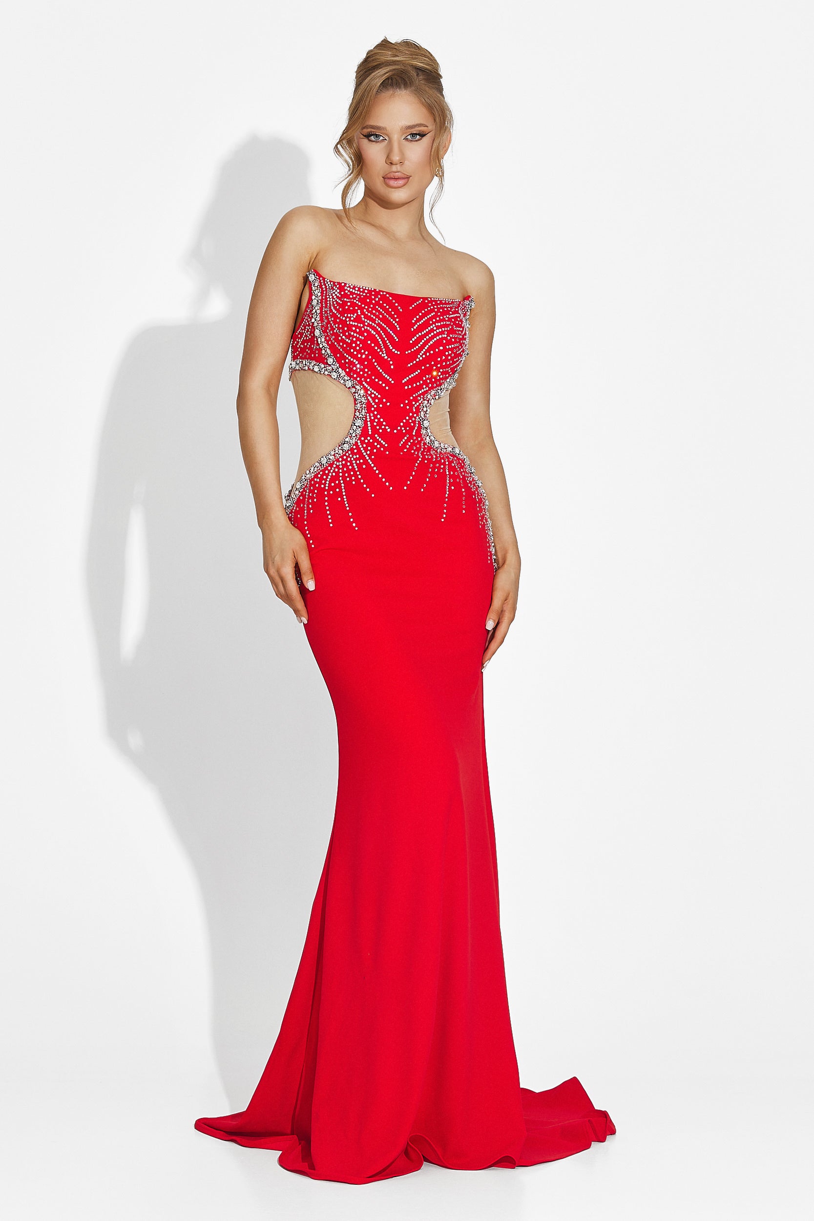 Abito lungo rosso da donna Zovina Bogas