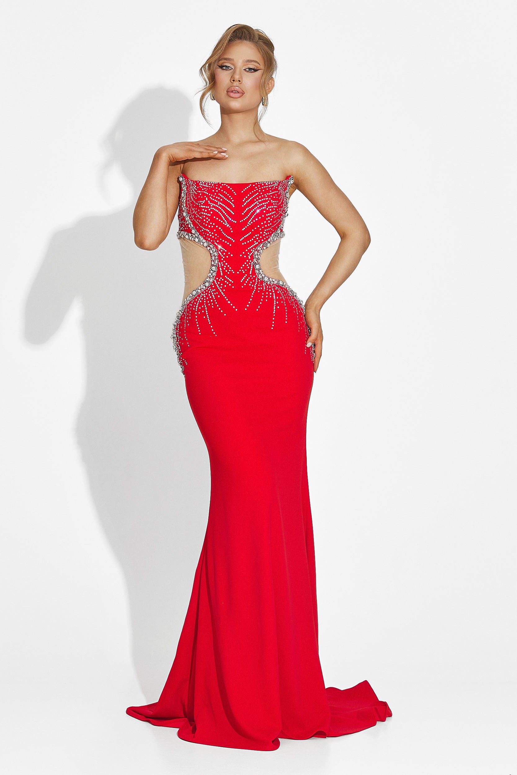 Abito lungo rosso da donna Zovina Bogas