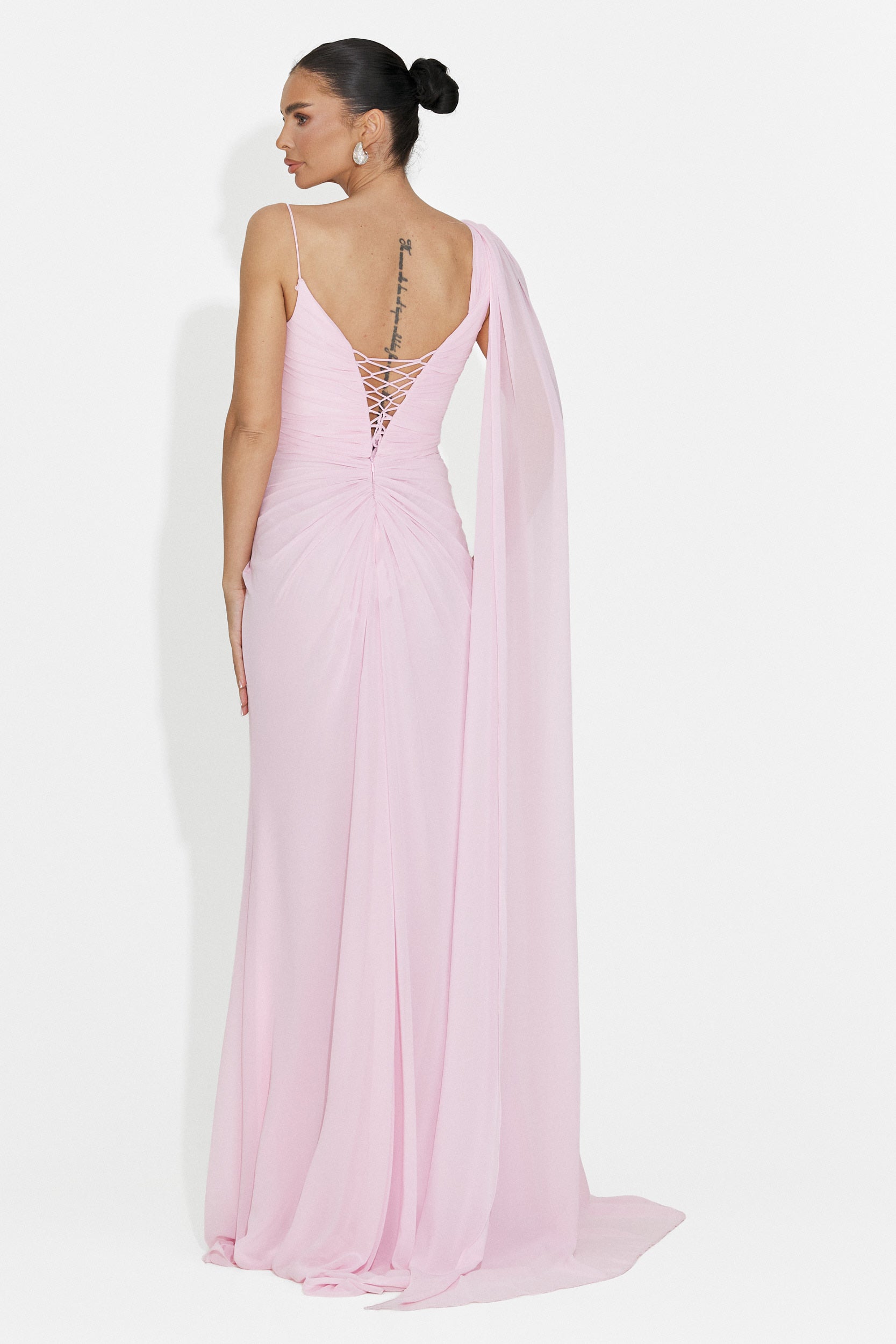 Lungo vestito rosa da donna Lino Bogas