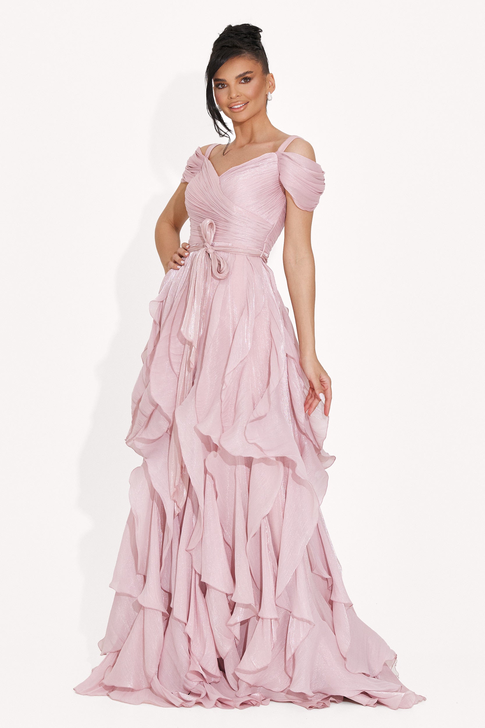 Lungo Vestito Rosa da Donna di Sandrina Bogas