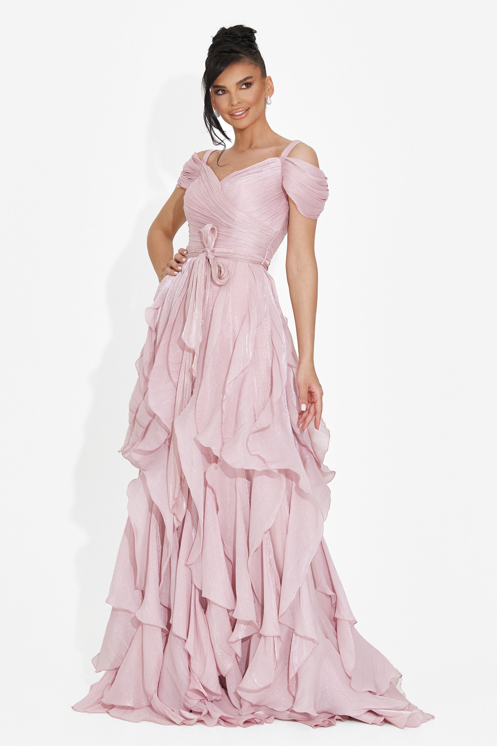 Lungo Vestito Rosa da Donna di Sandrina Bogas