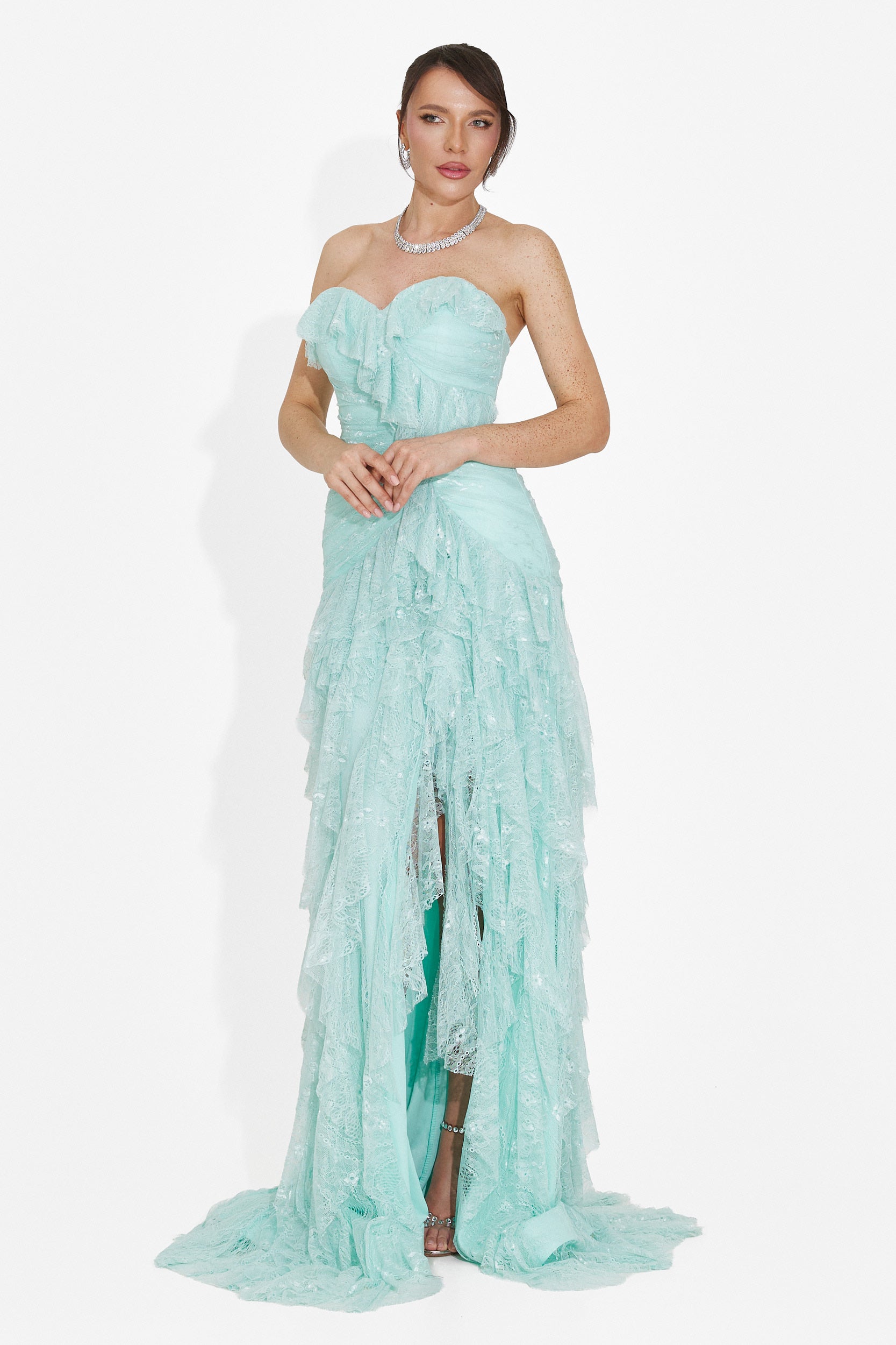 Lungo Vestito Turchese da Donna di Jesya Bogas