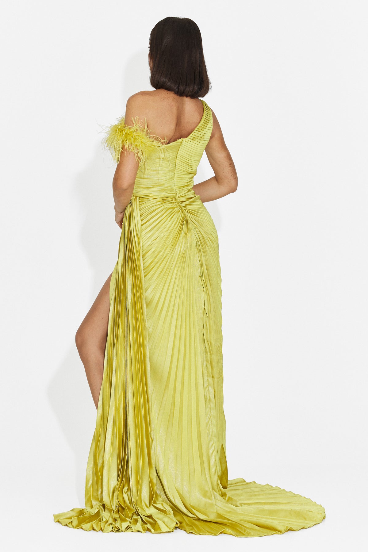 Vestito lungo da donna verde lime Welta Bogas, immagine 2 di 4