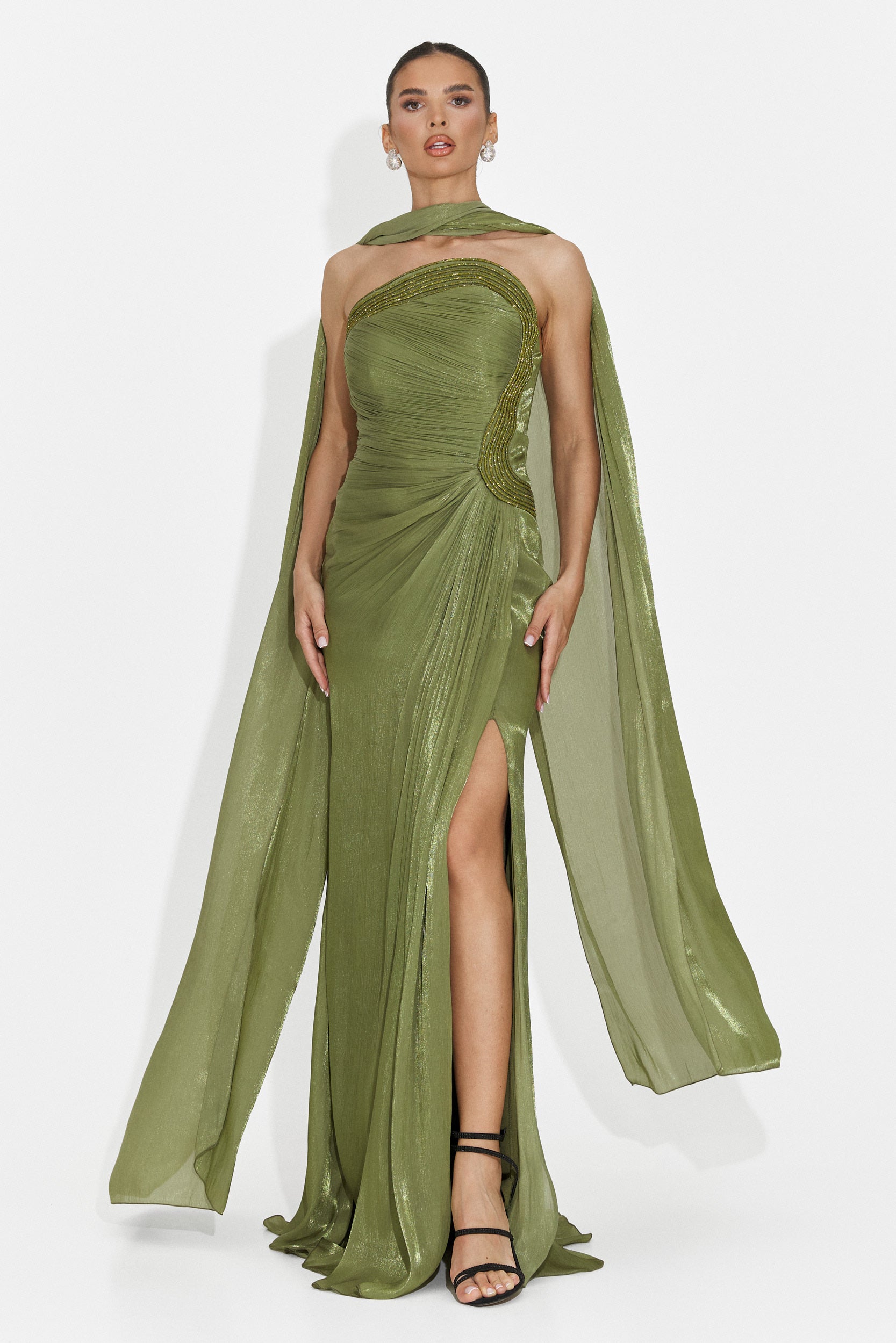 Lungo Vestito Verde per Donne di Moritz Boga