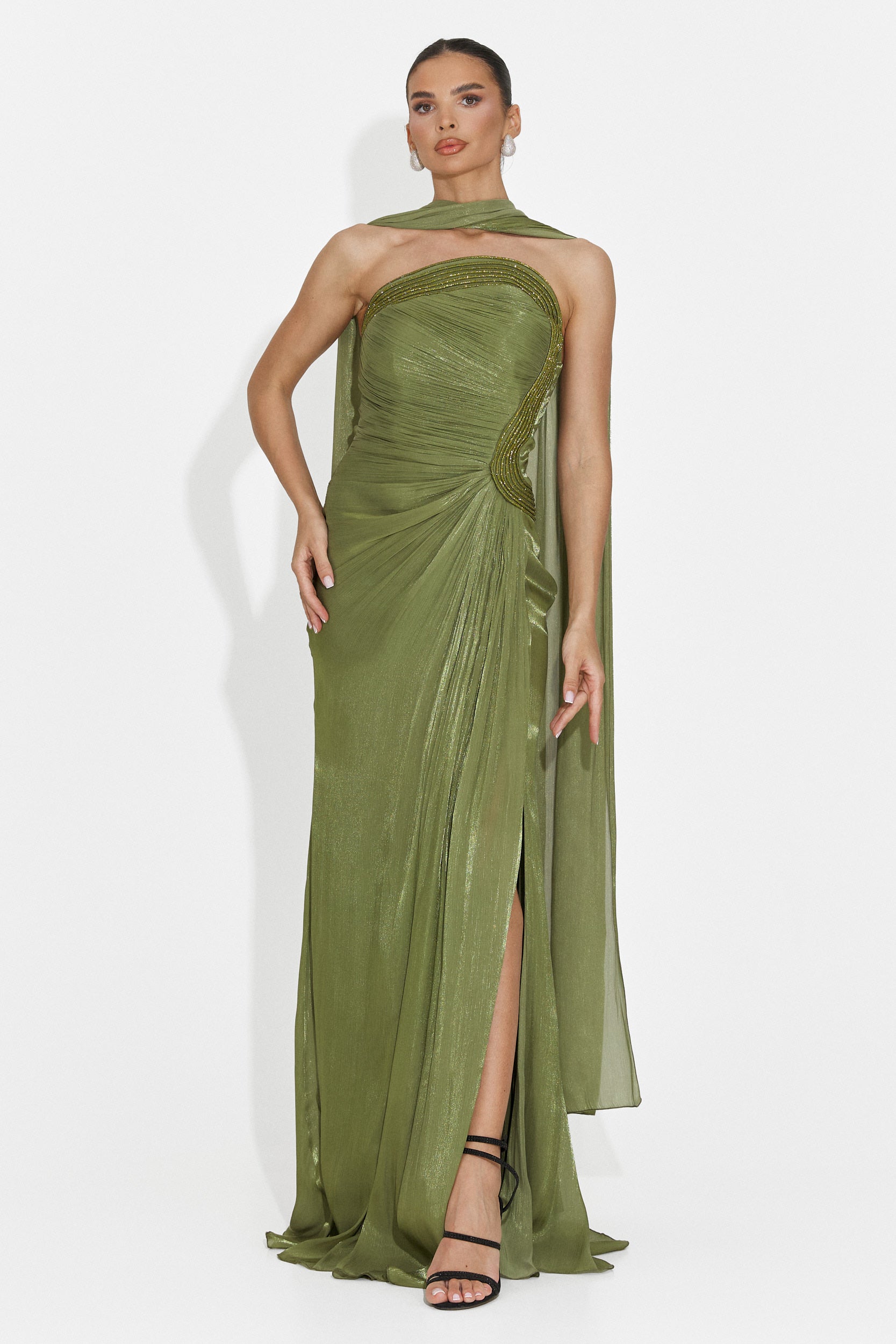 Lungo Vestito Verde per Donne di Moritz Boga