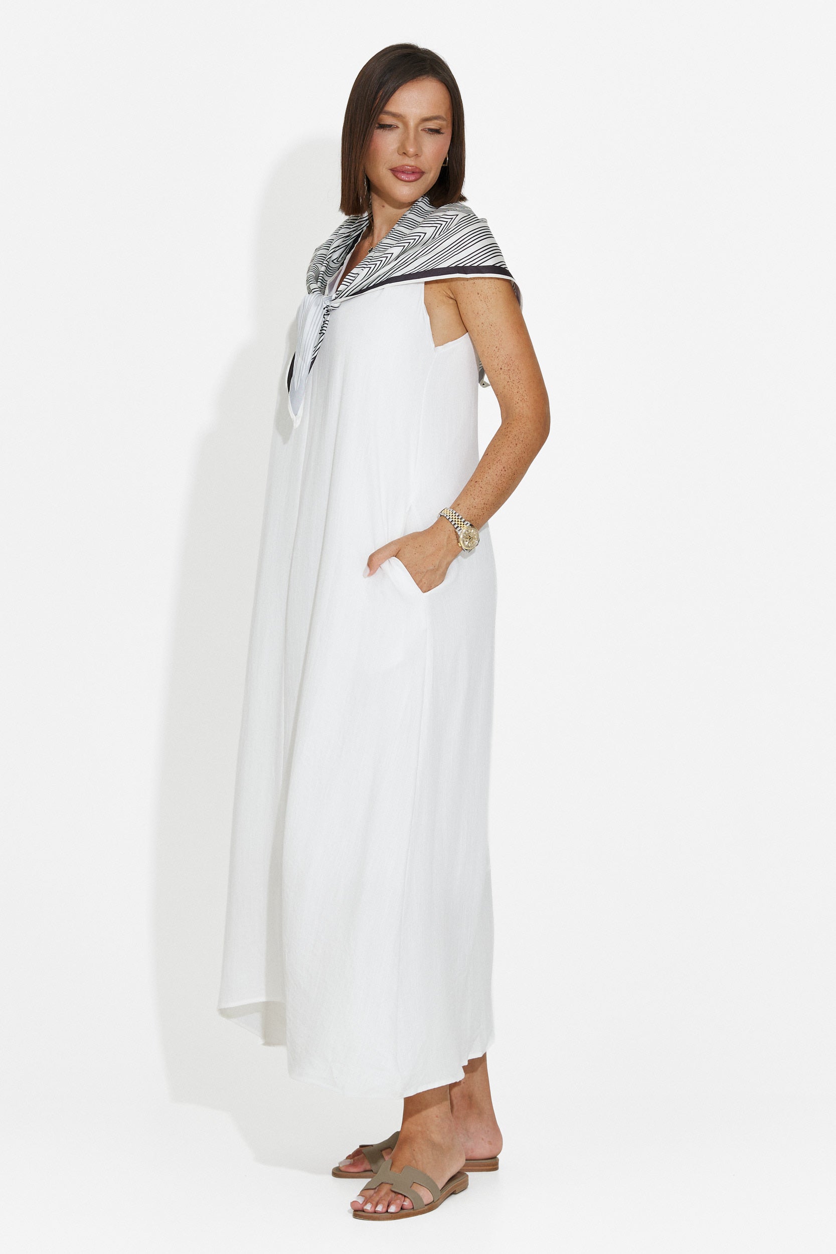 Vestito donna midi bianco Alievia Bogas