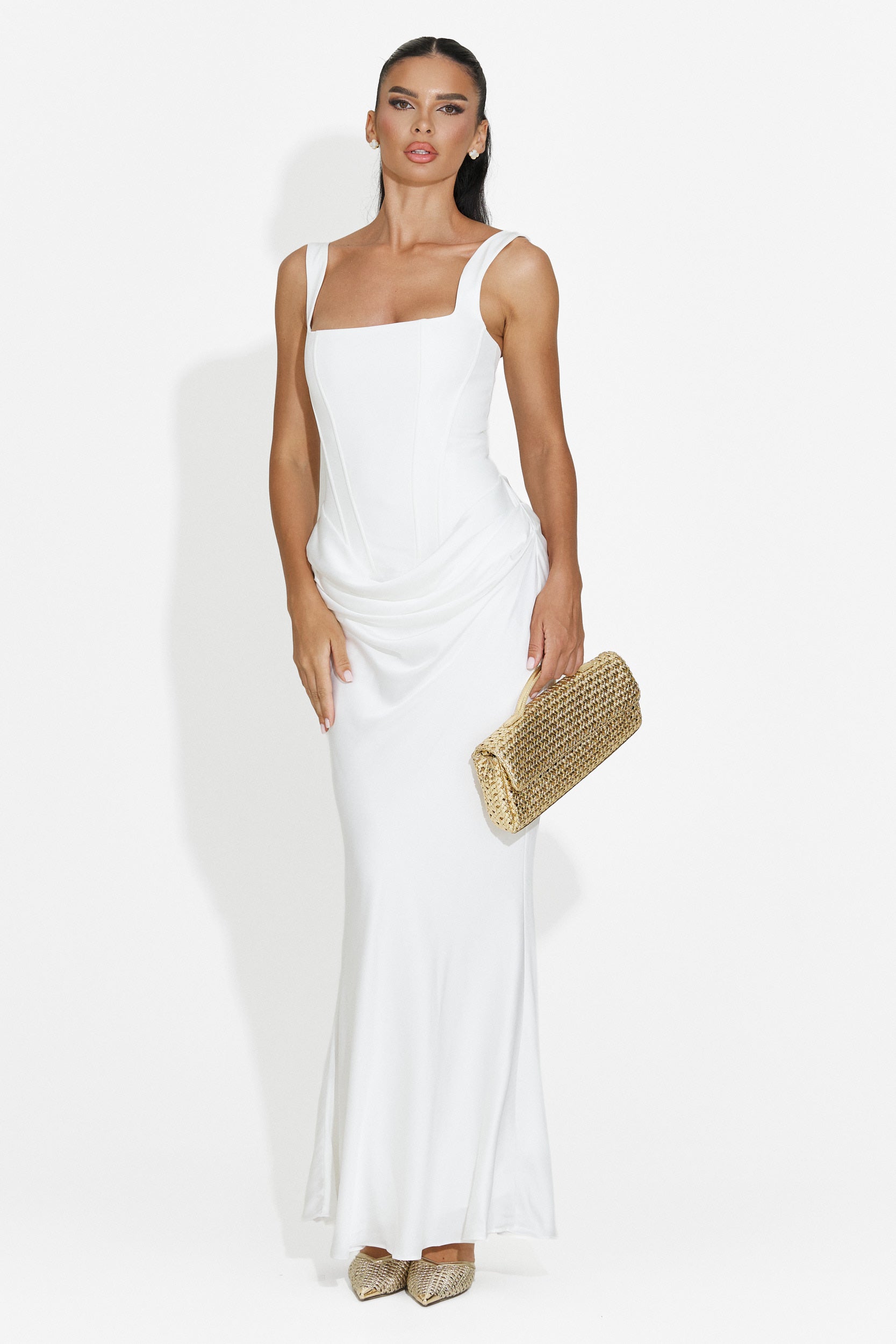 Vestito donna midi bianco Kaviala Bogas