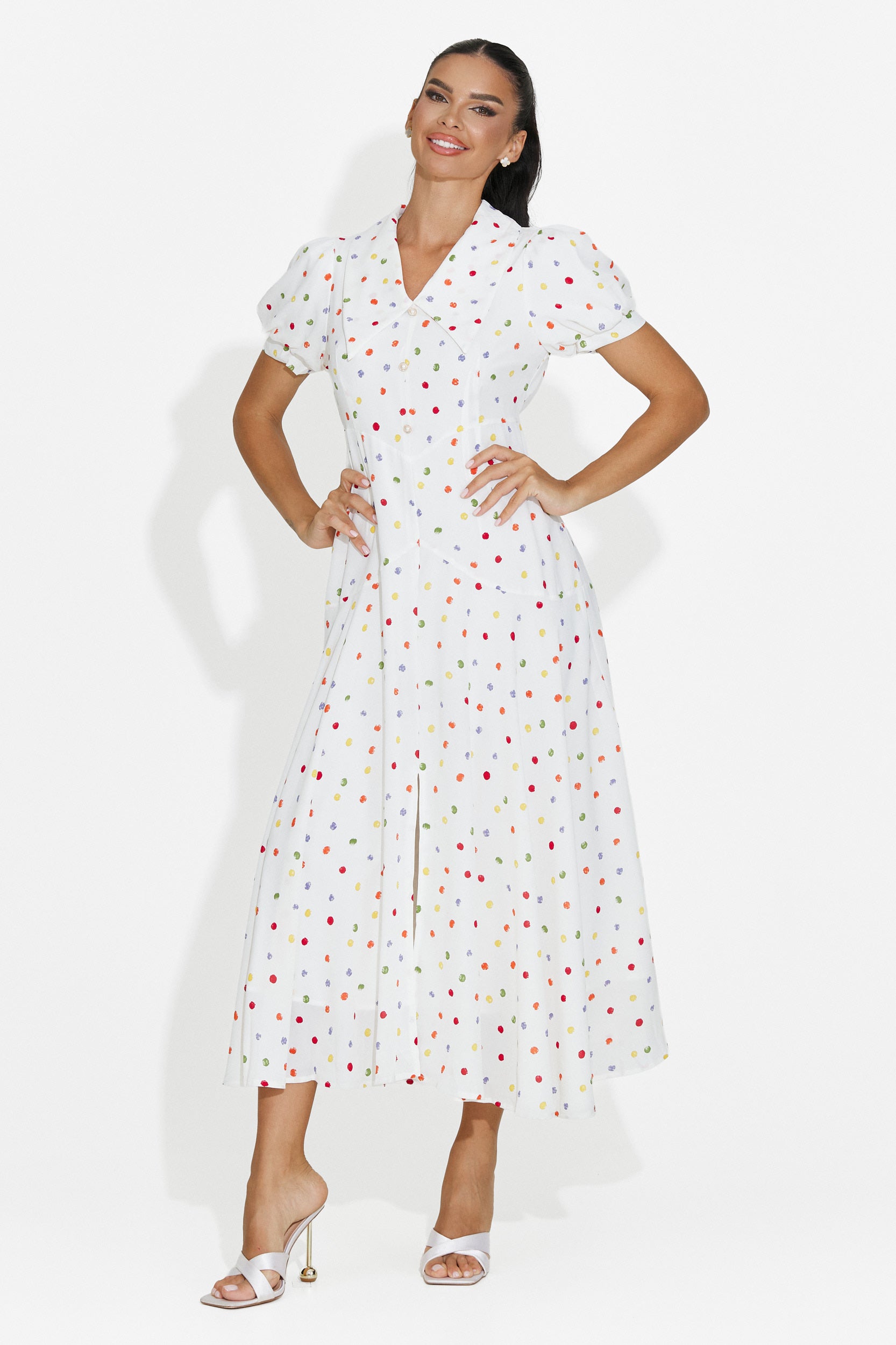 Abito donna midi bianco Oliania Bogas