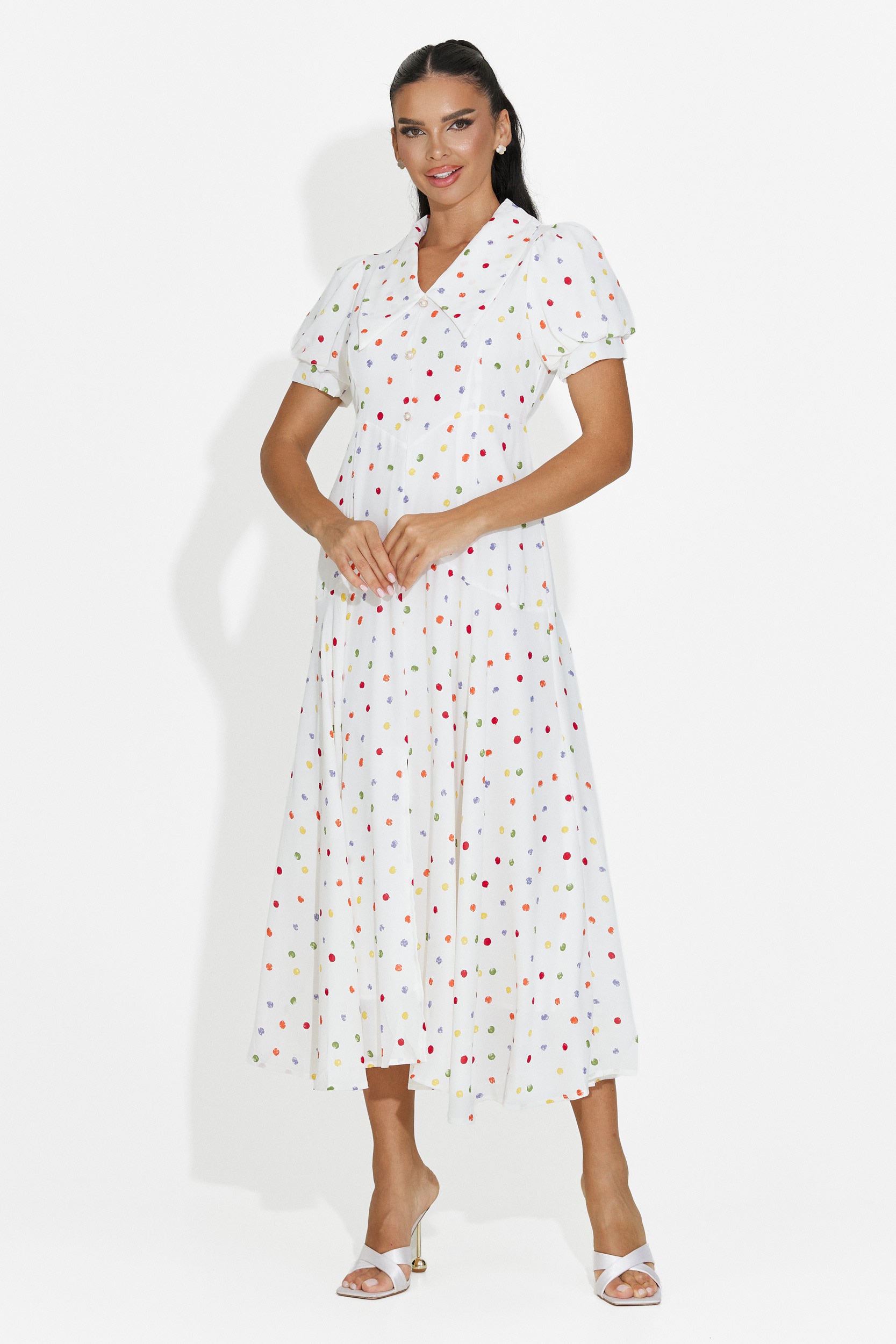 Abito donna midi bianco Oliania Bogas