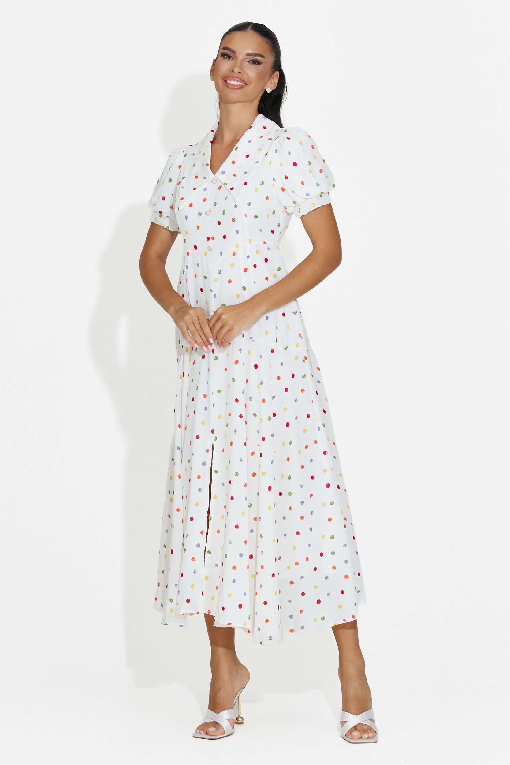 Abito donna midi bianco Oliania Bogas