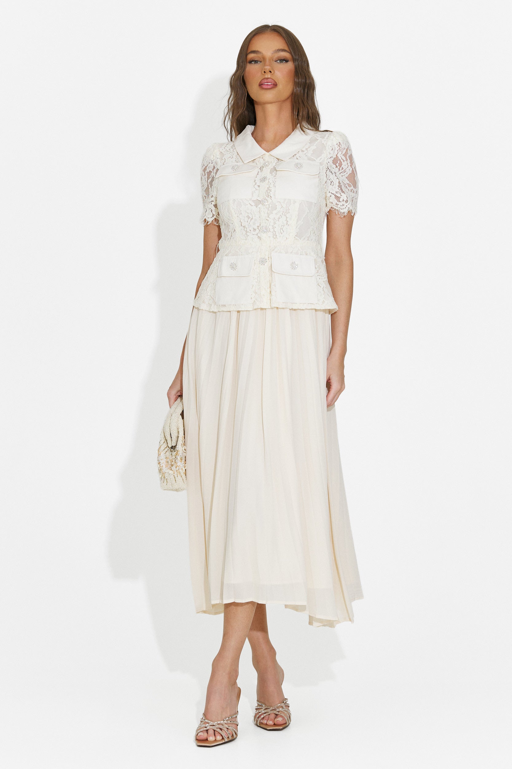 Vestito donna midi beige Sicosa Bogas