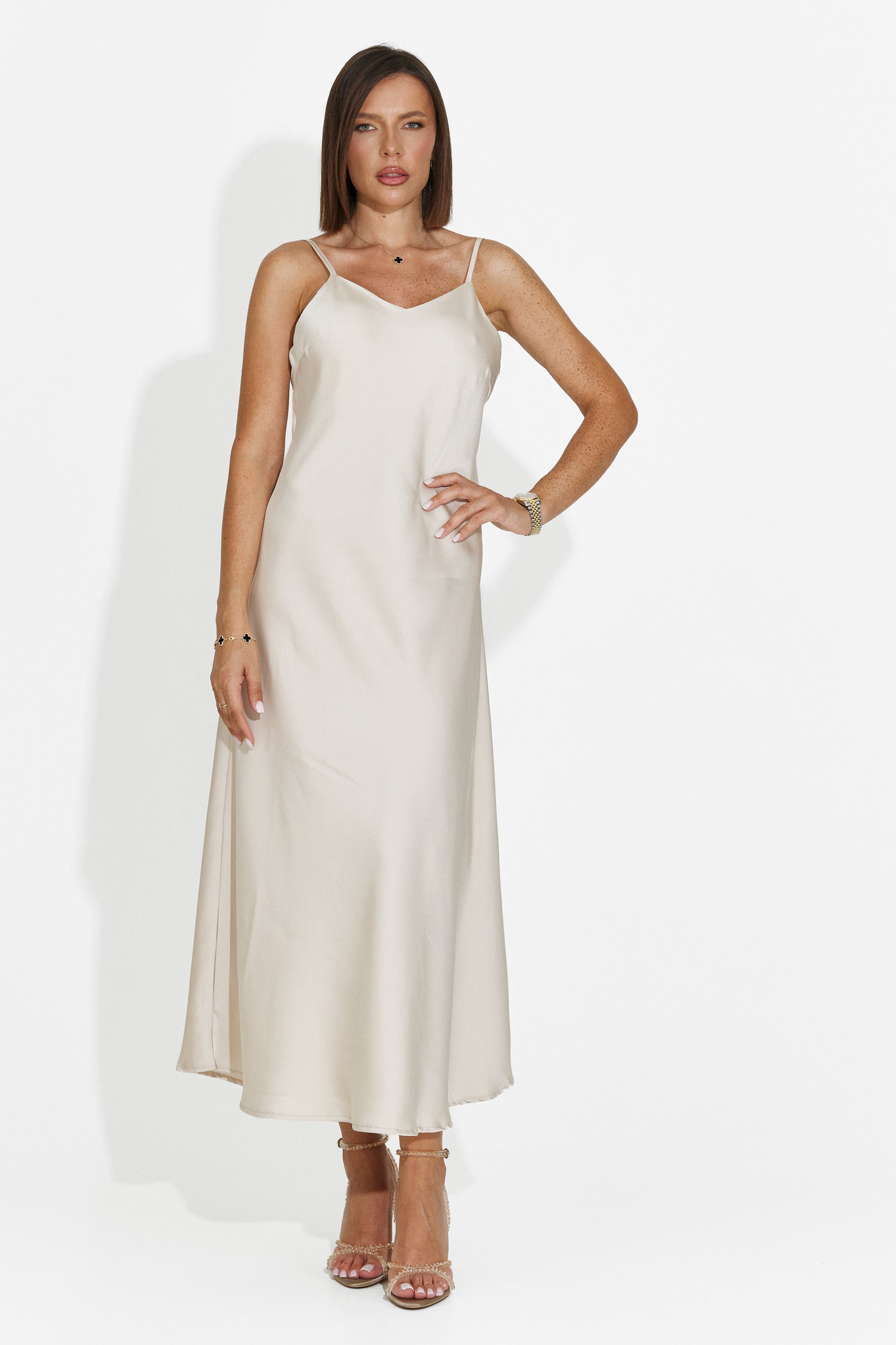 Abito donna midi beige Zimia Bogas