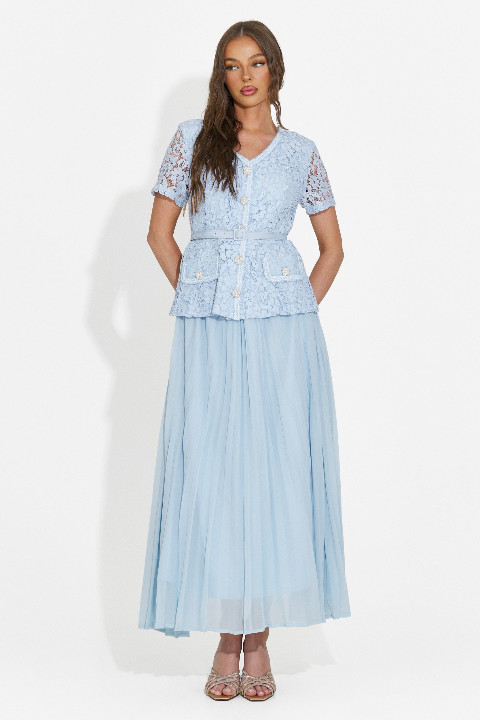 Vestito donna midi azzurro Silviarosa Bogas