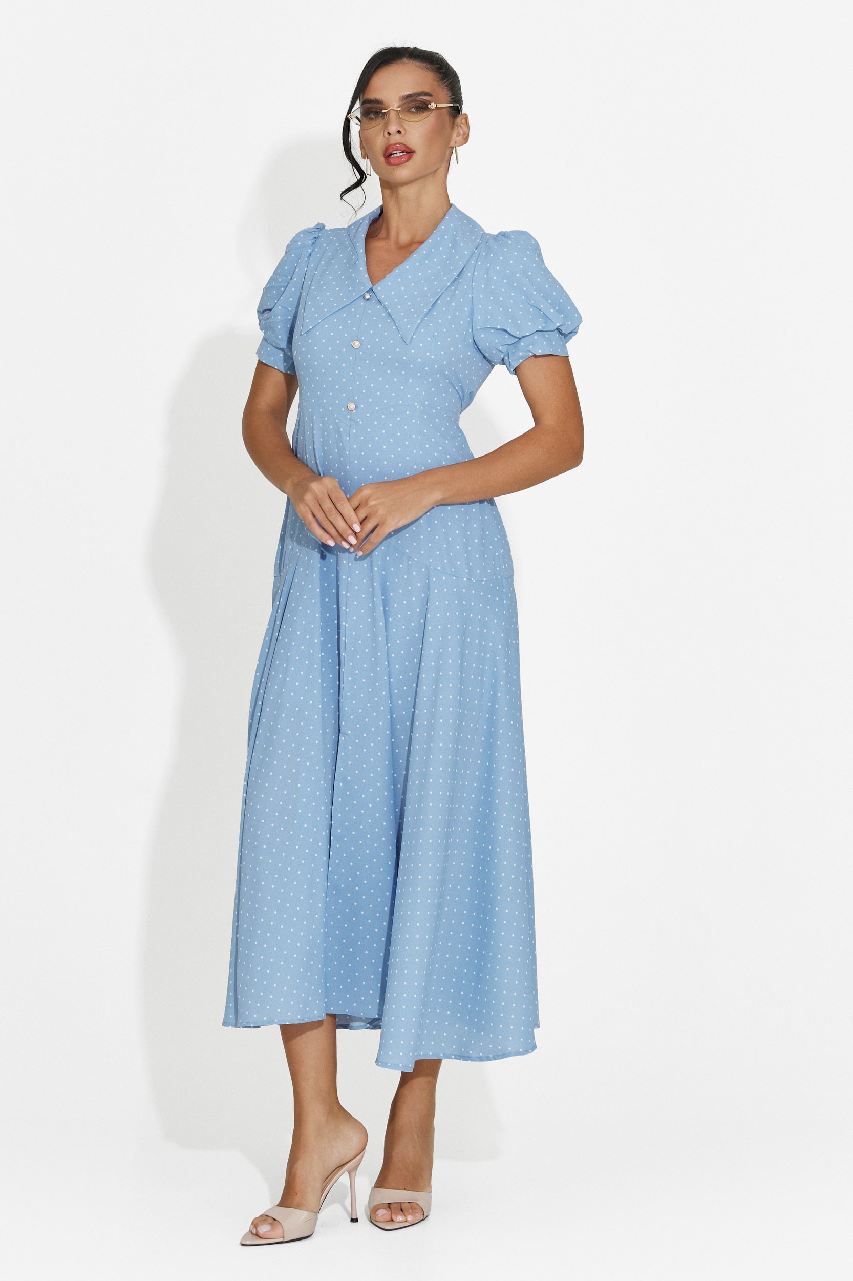 Abito donna midi azzurro Taisiana Bogas