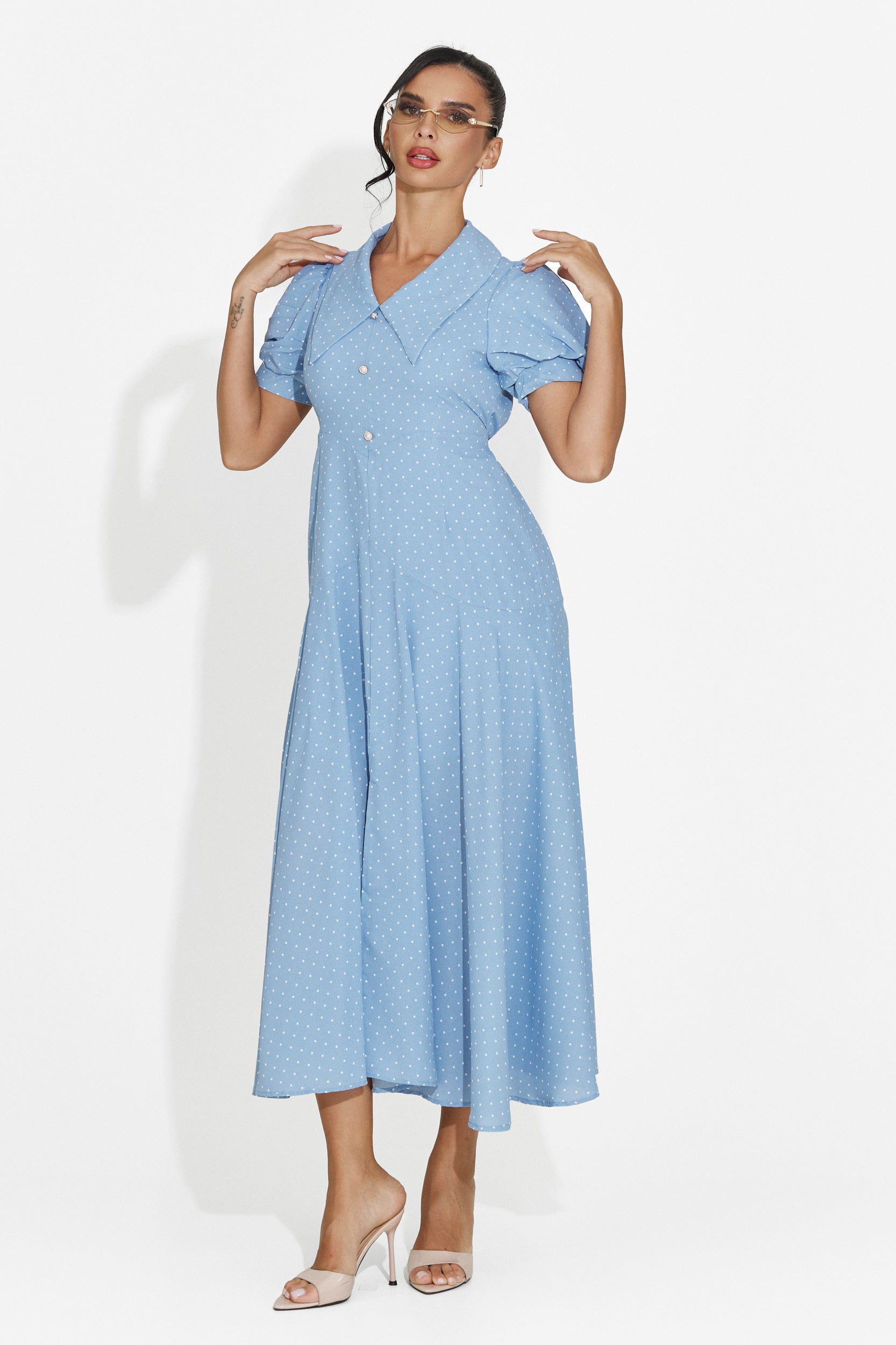 Abito donna midi azzurro Taisiana Bogas