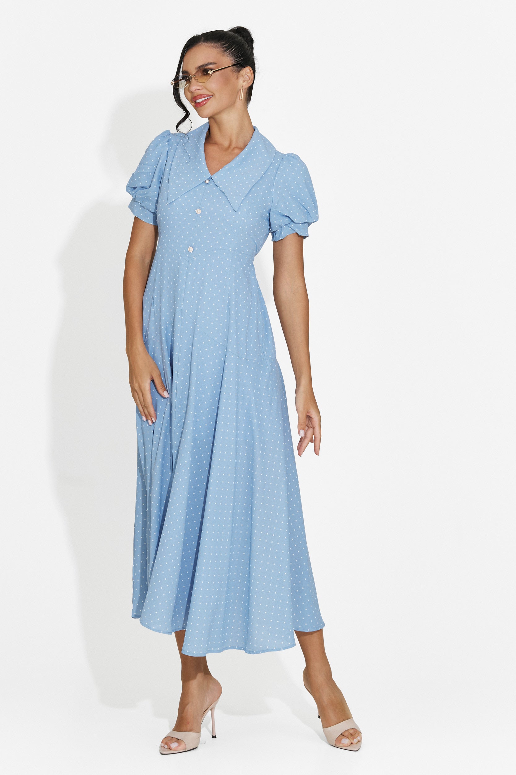 Abito donna midi azzurro Taisiana Bogas