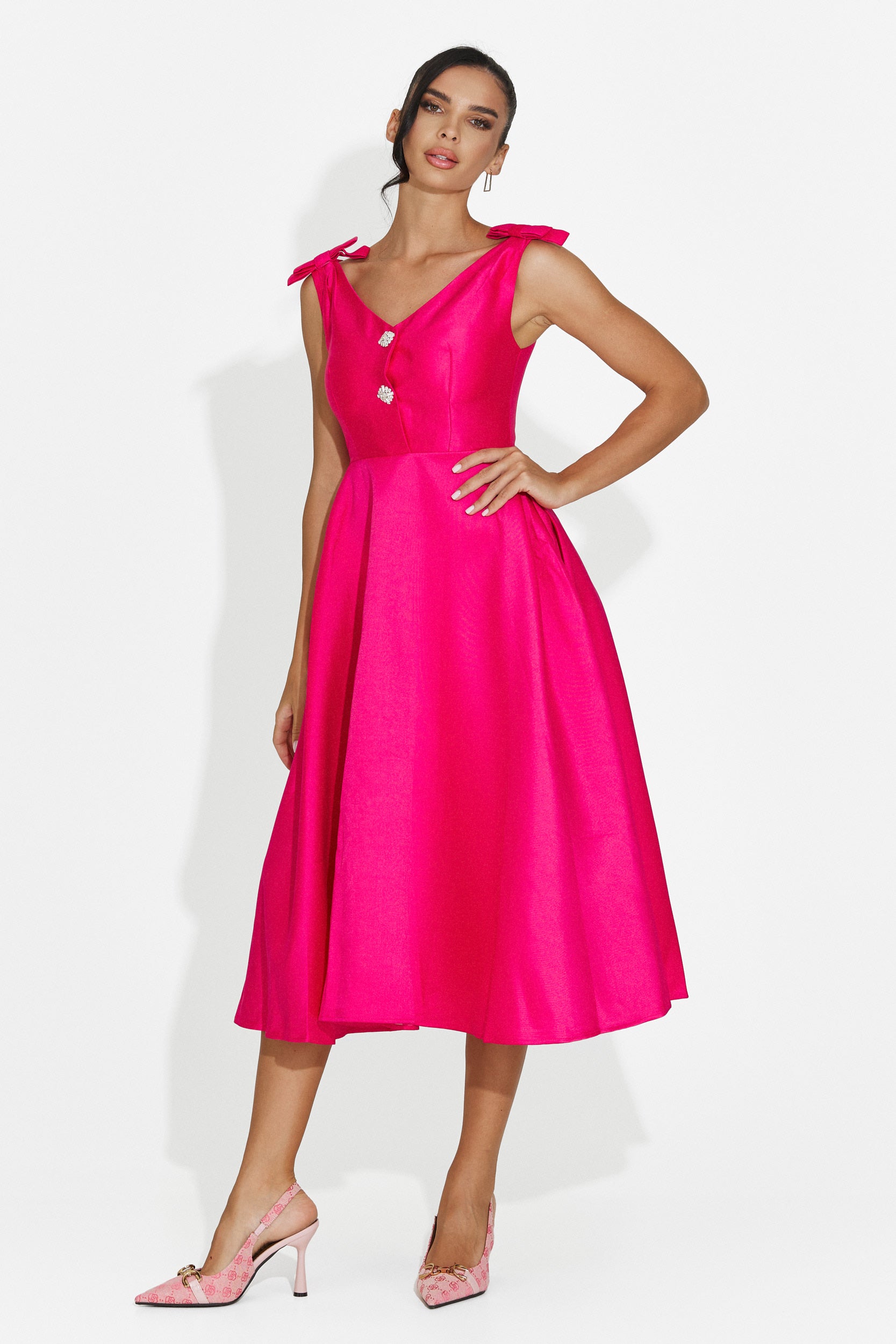 Abito donna midi fucsia Ayanda Bogas
