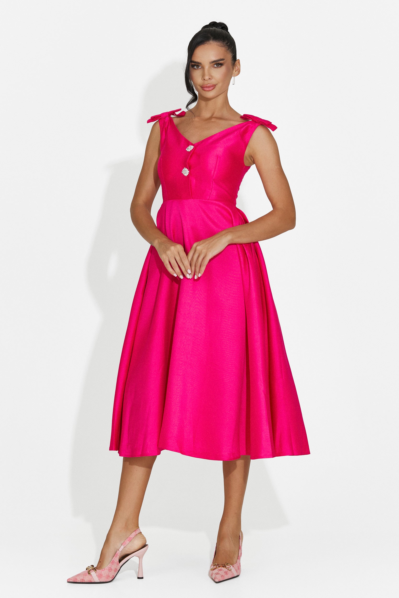 Abito donna midi fucsia Ayanda Bogas