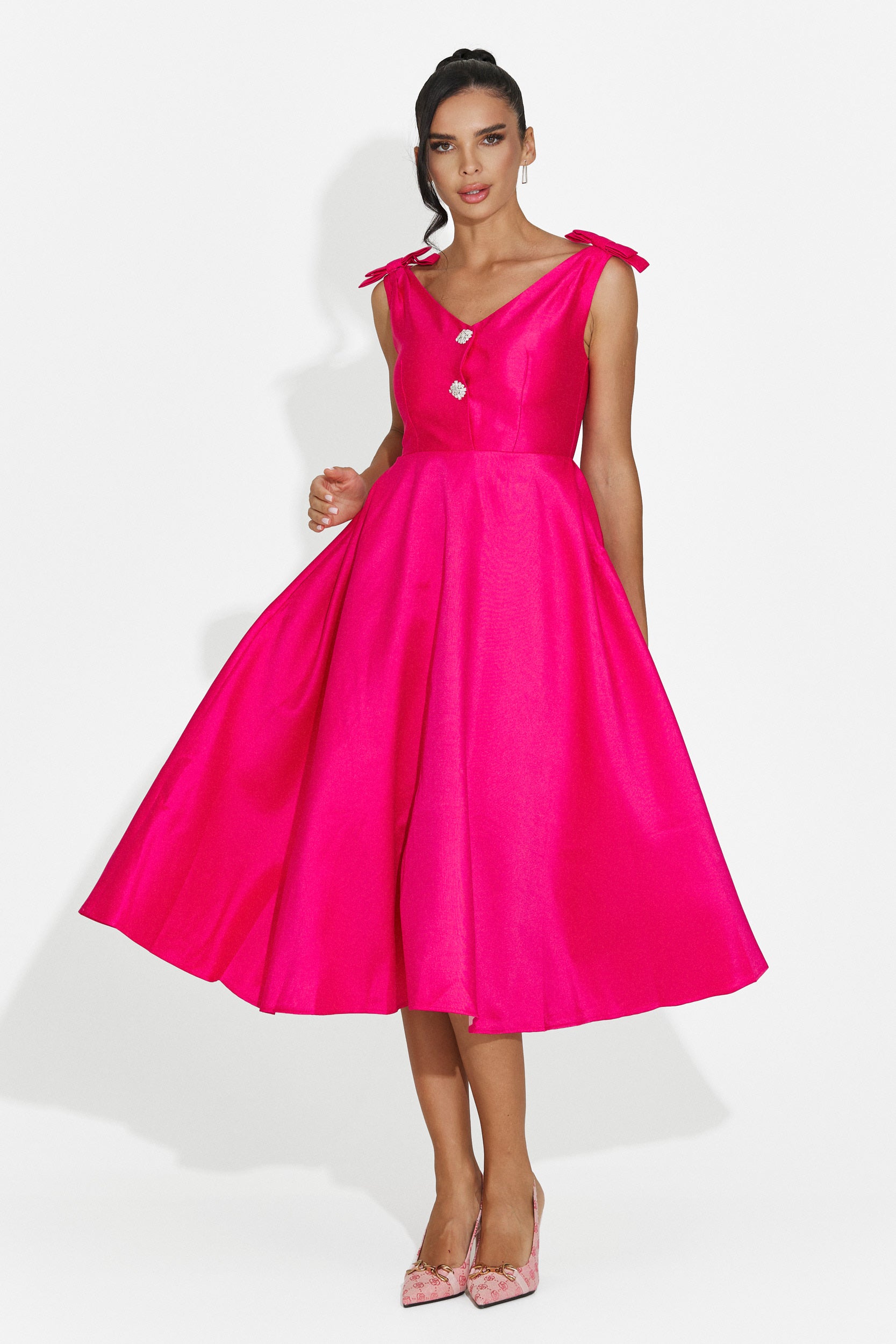 Abito donna midi fucsia Ayanda Bogas