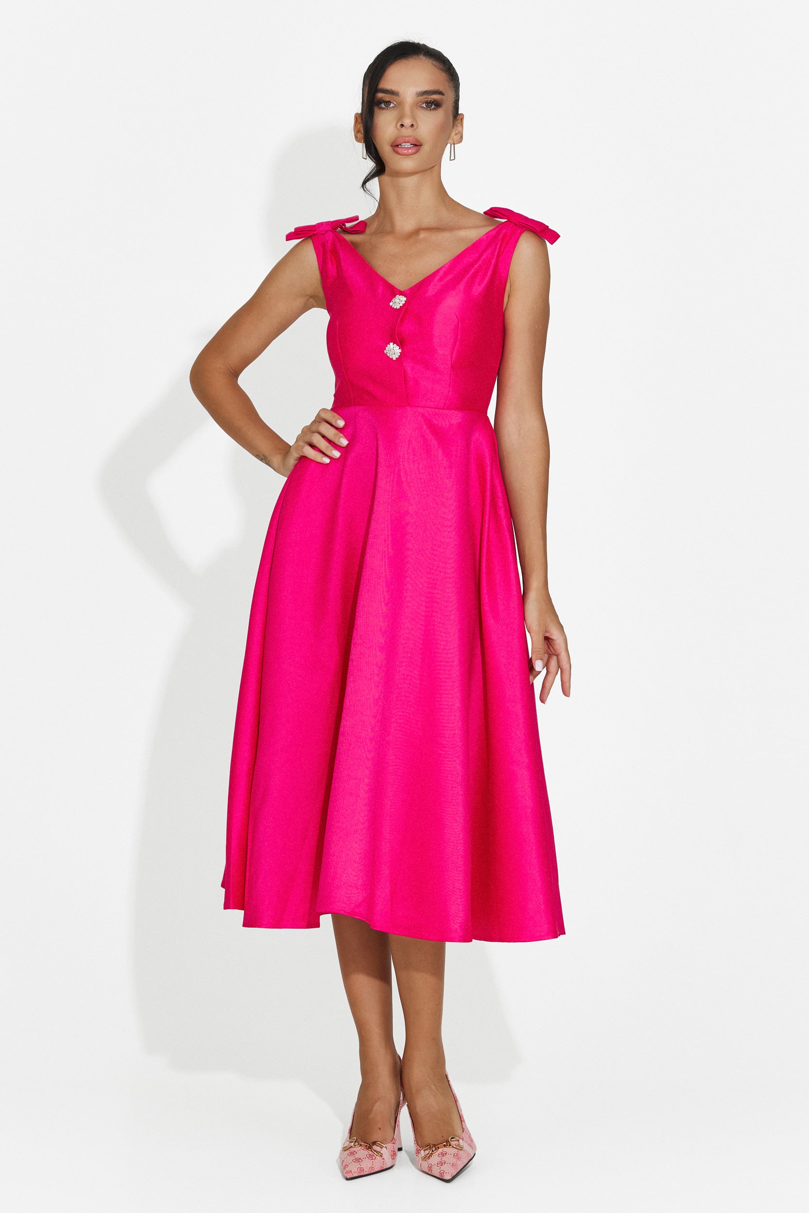 Abito donna midi fucsia Ayanda Bogas