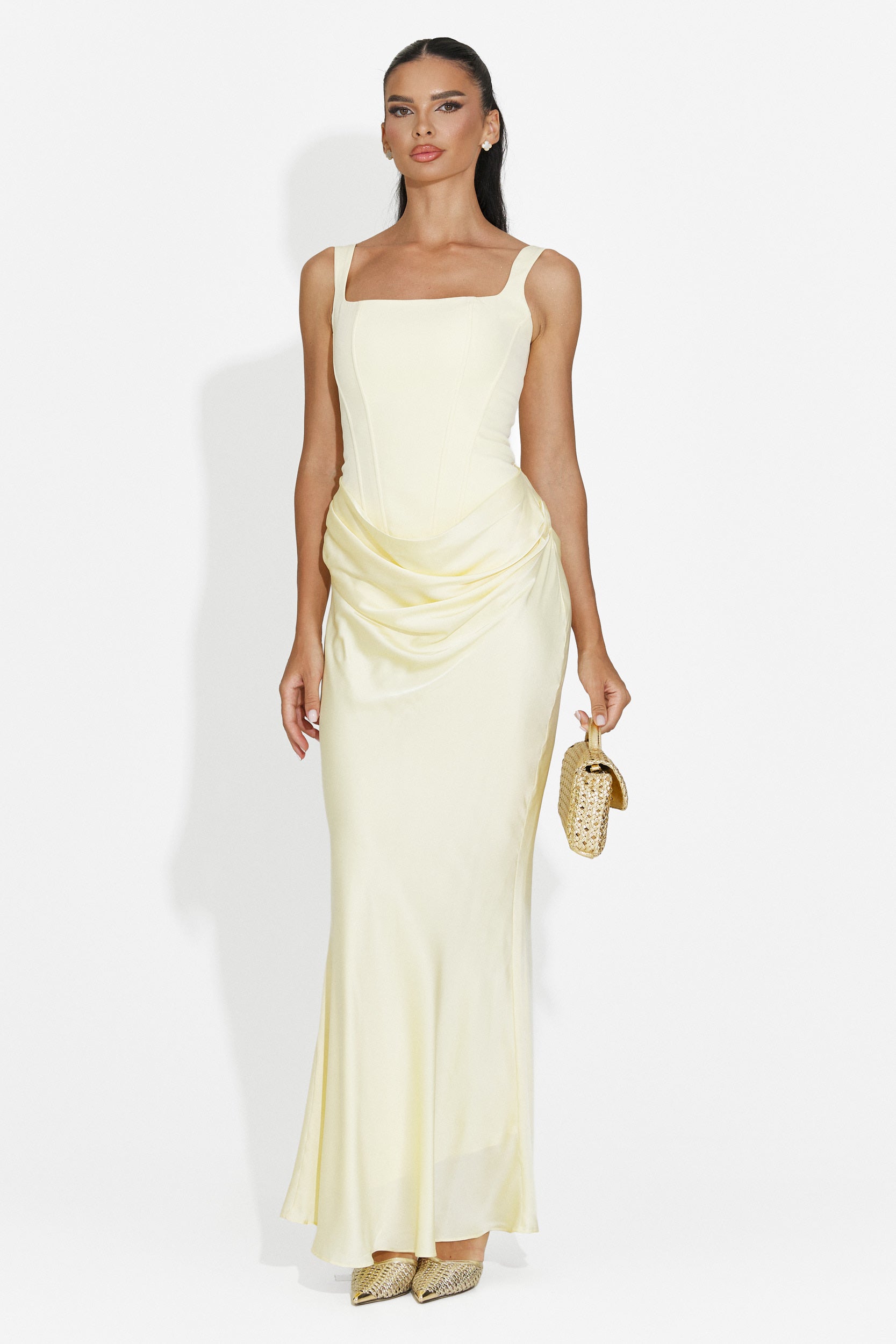 Vestito donna midi giallo Kaviala Bogas