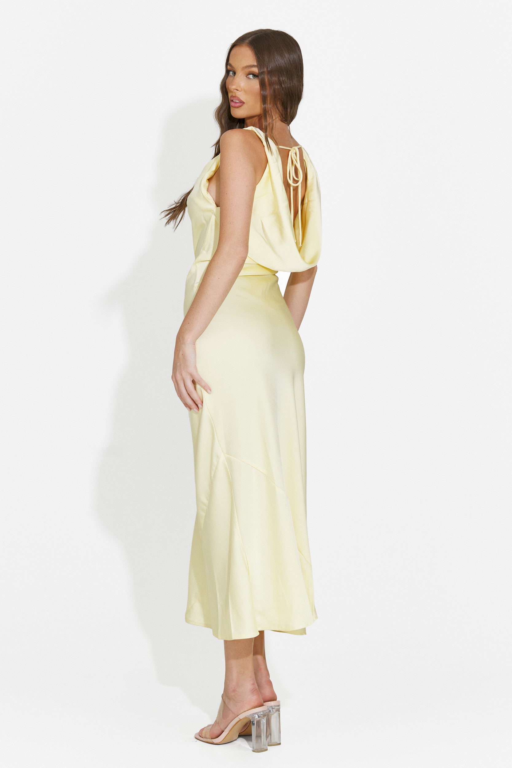 Abito donna midi giallo Aliria Bogas