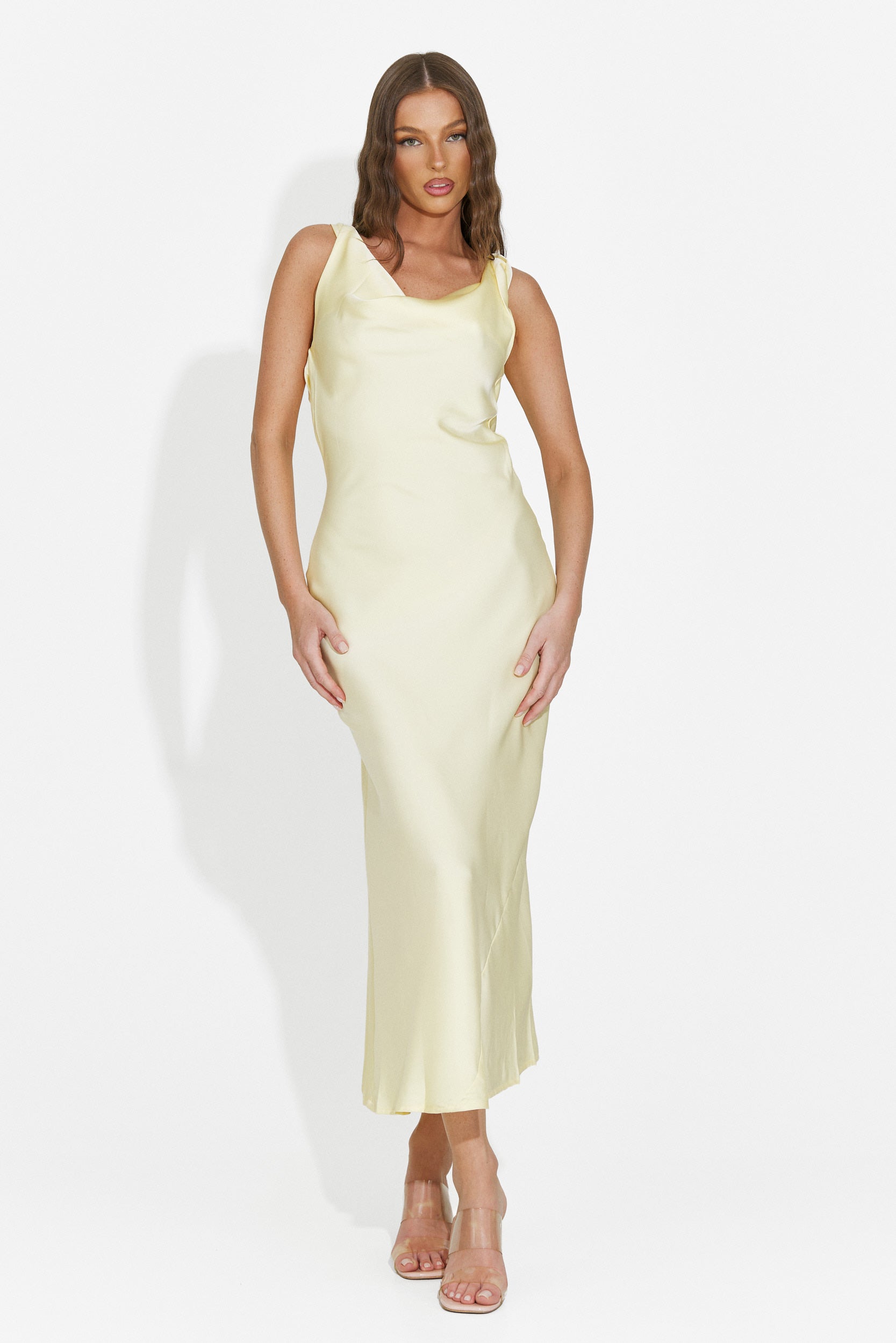 Abito donna midi giallo Aliria Bogas