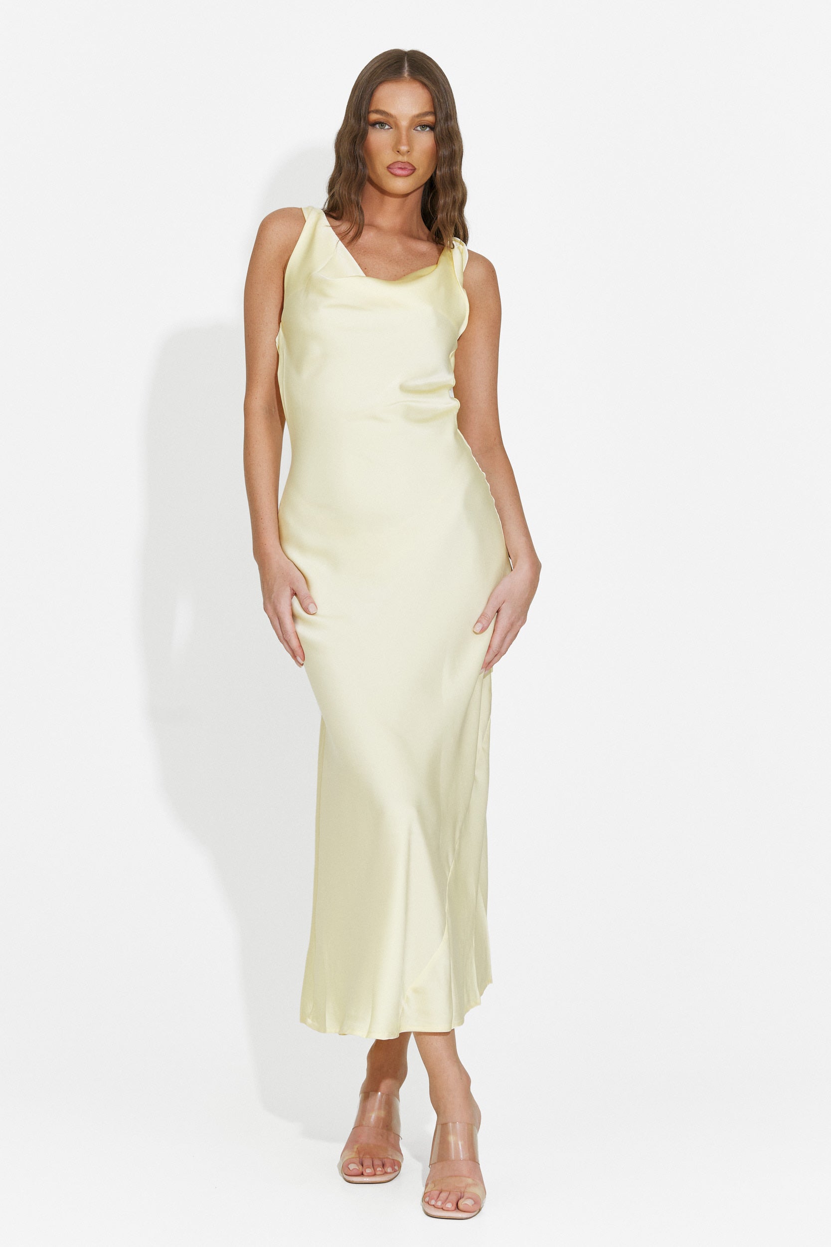 Abito donna midi giallo Aliria Bogas