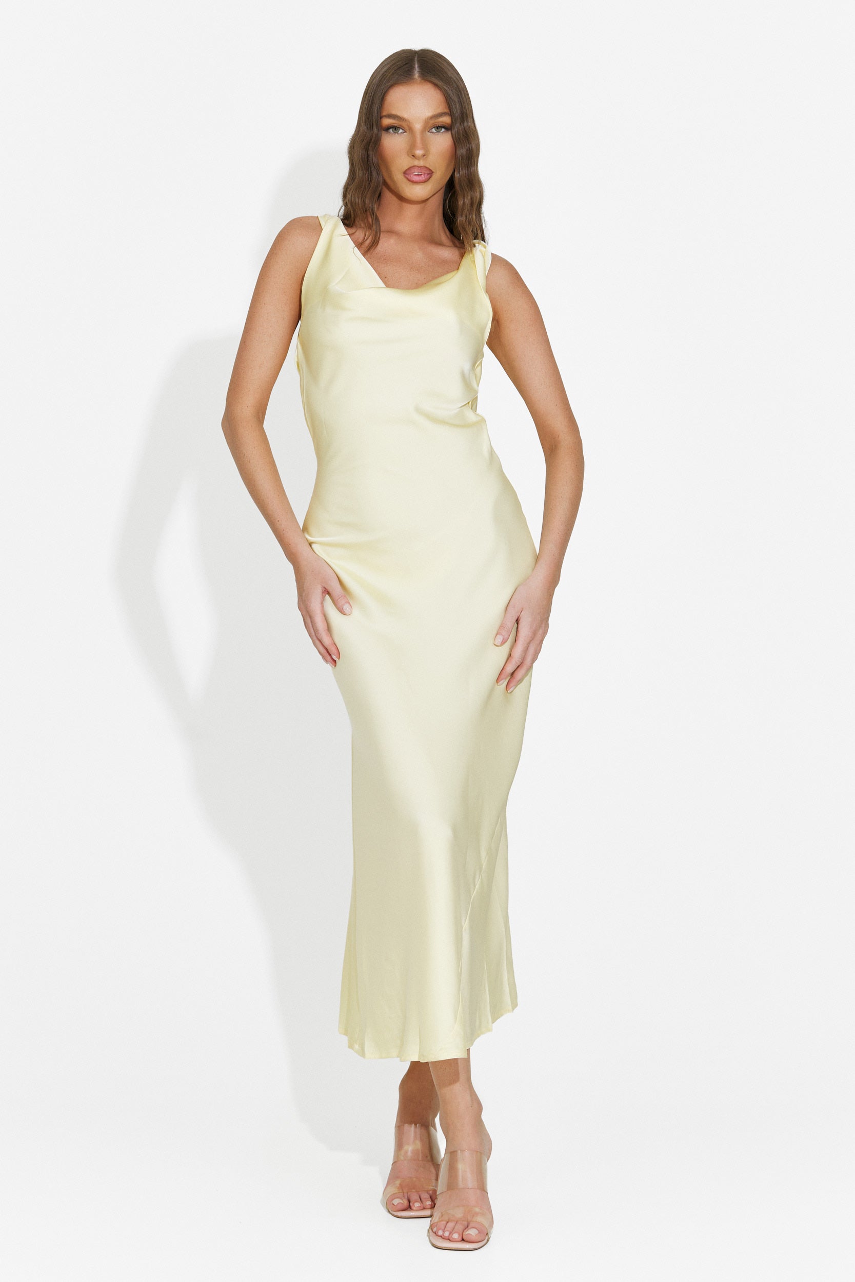 Abito donna midi giallo Aliria Bogas