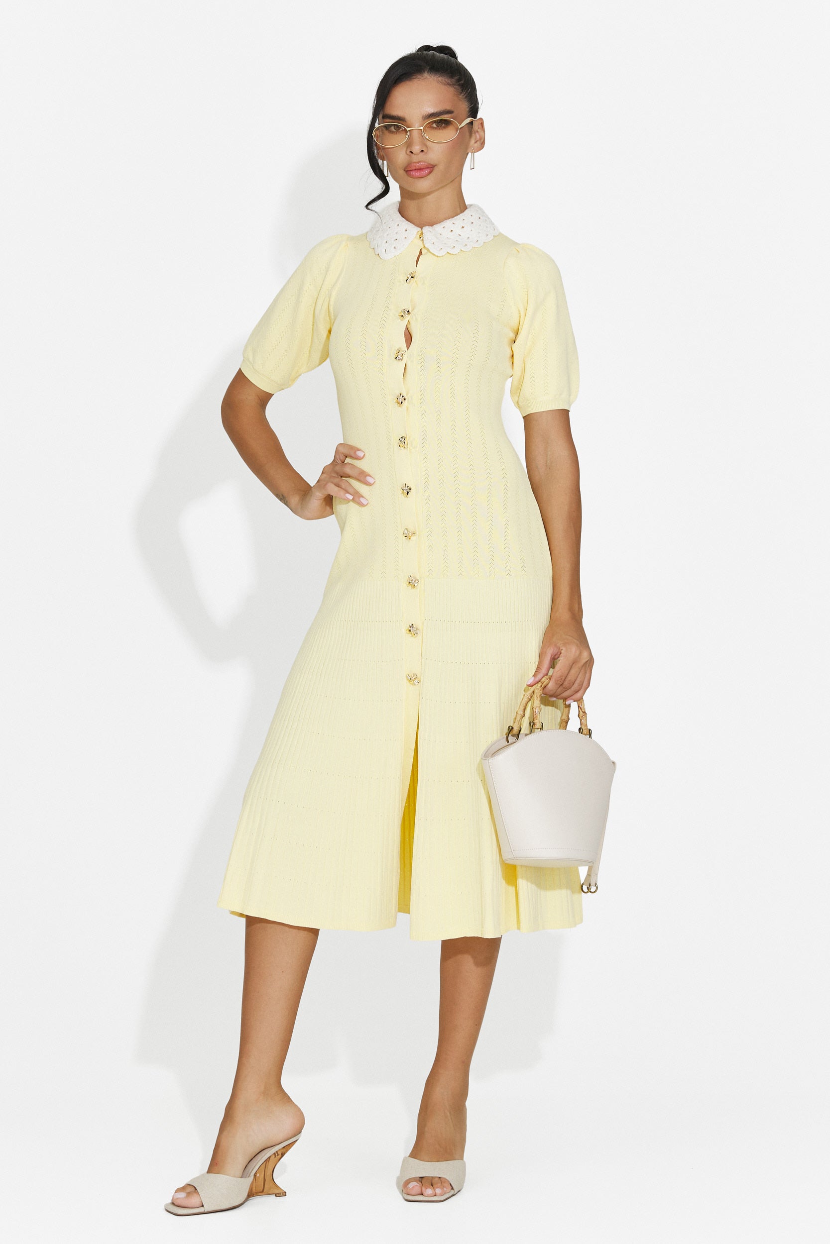 Abito donna midi giallo Ernesta Bogas