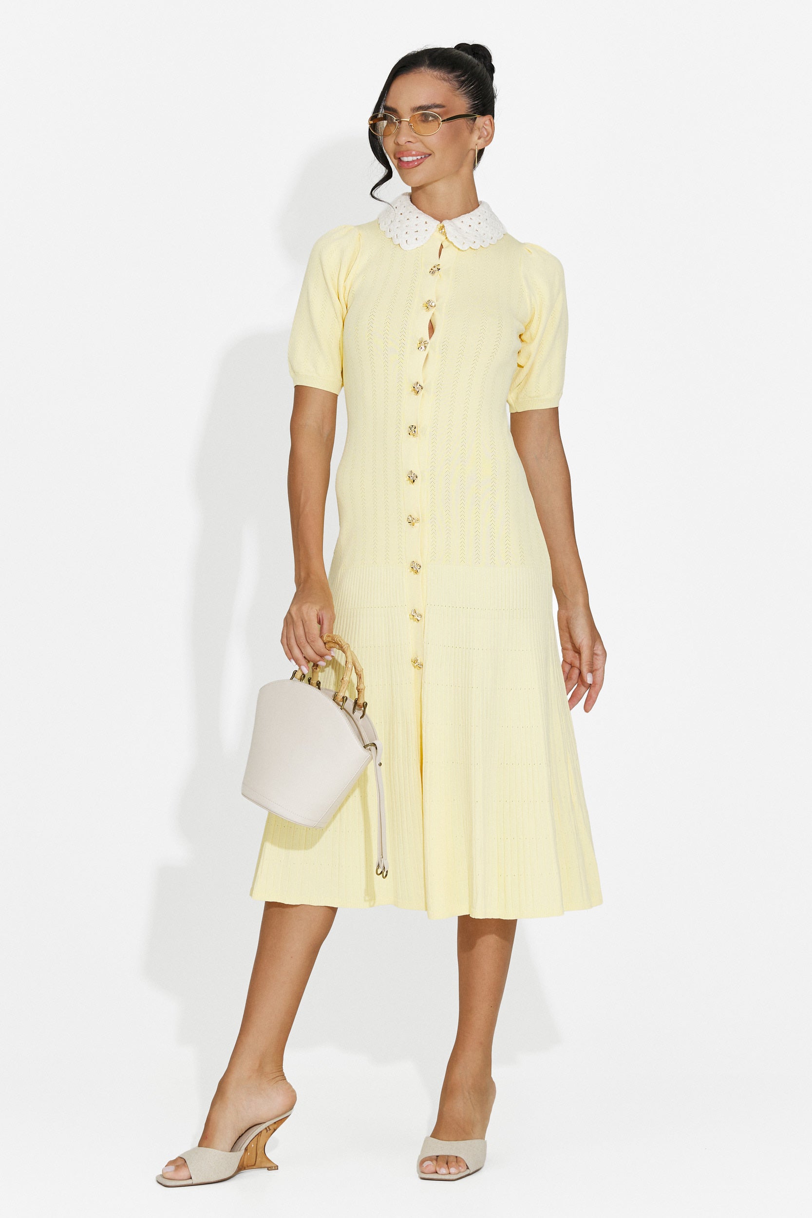 Abito donna midi giallo Ernesta Bogas