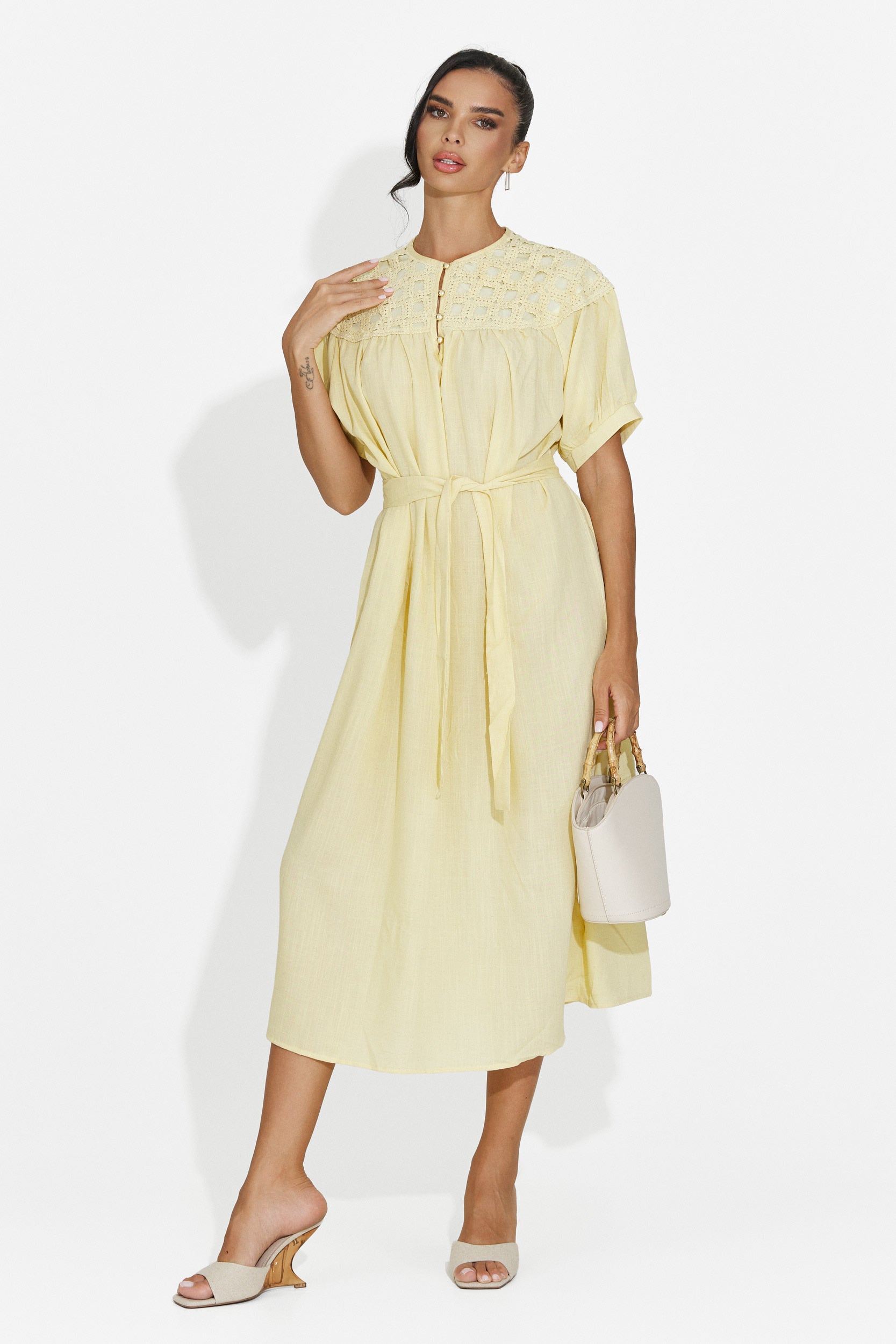 Abito donna midi giallo Olema Bogas