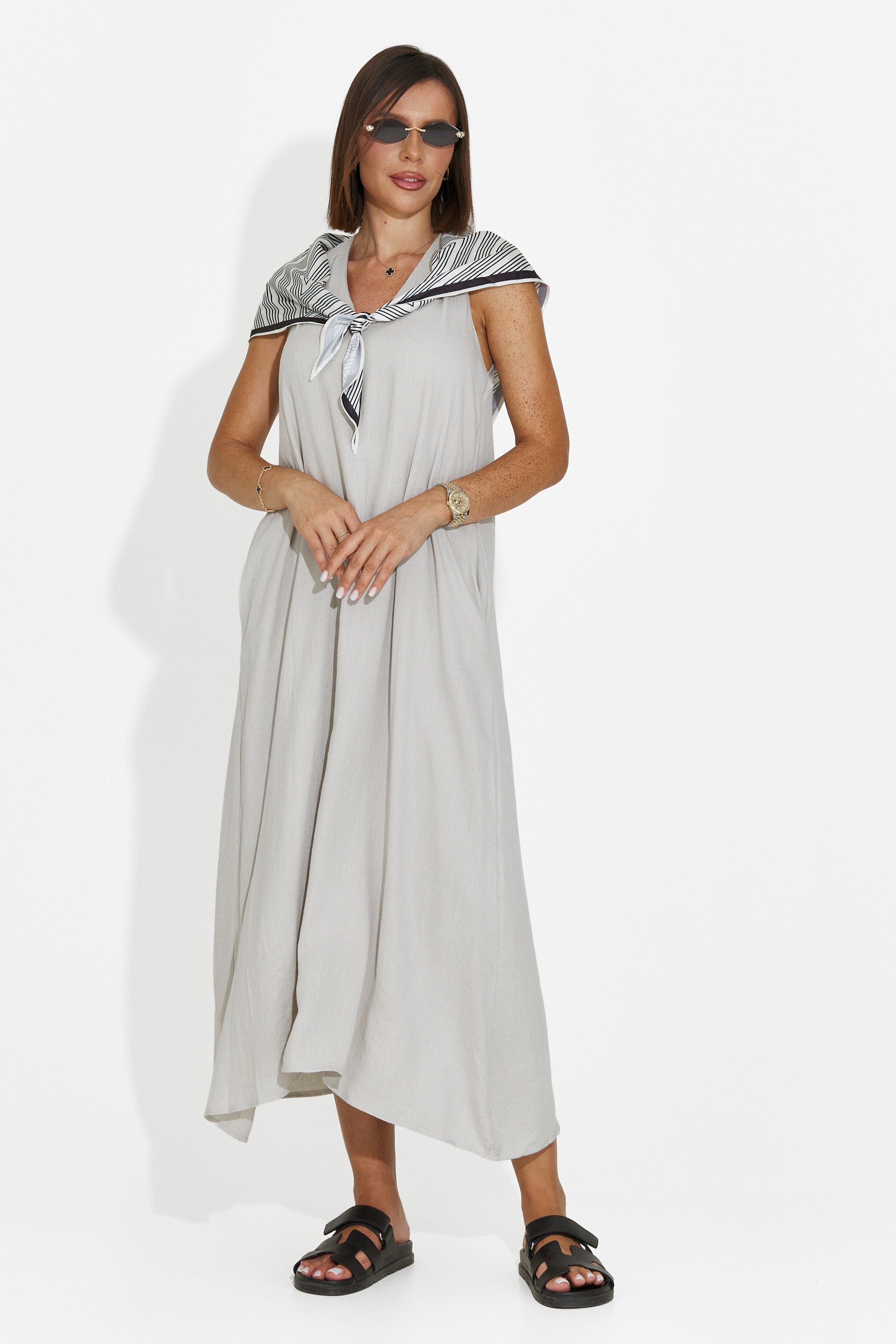 Vestito donna midi grigio Alievia Bogas