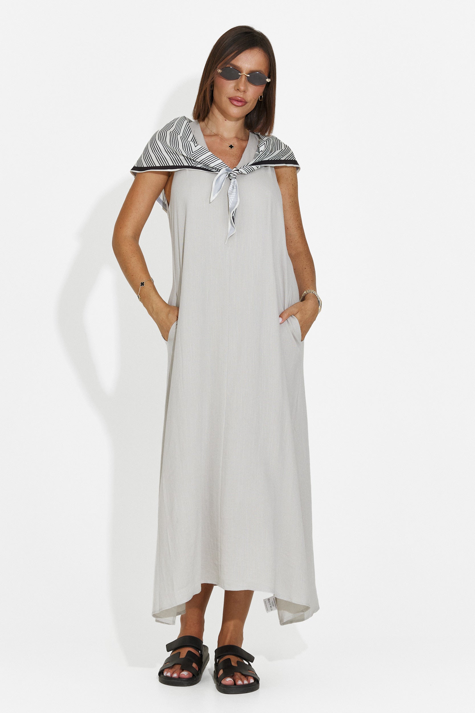 Vestito donna midi grigio Alievia Bogas