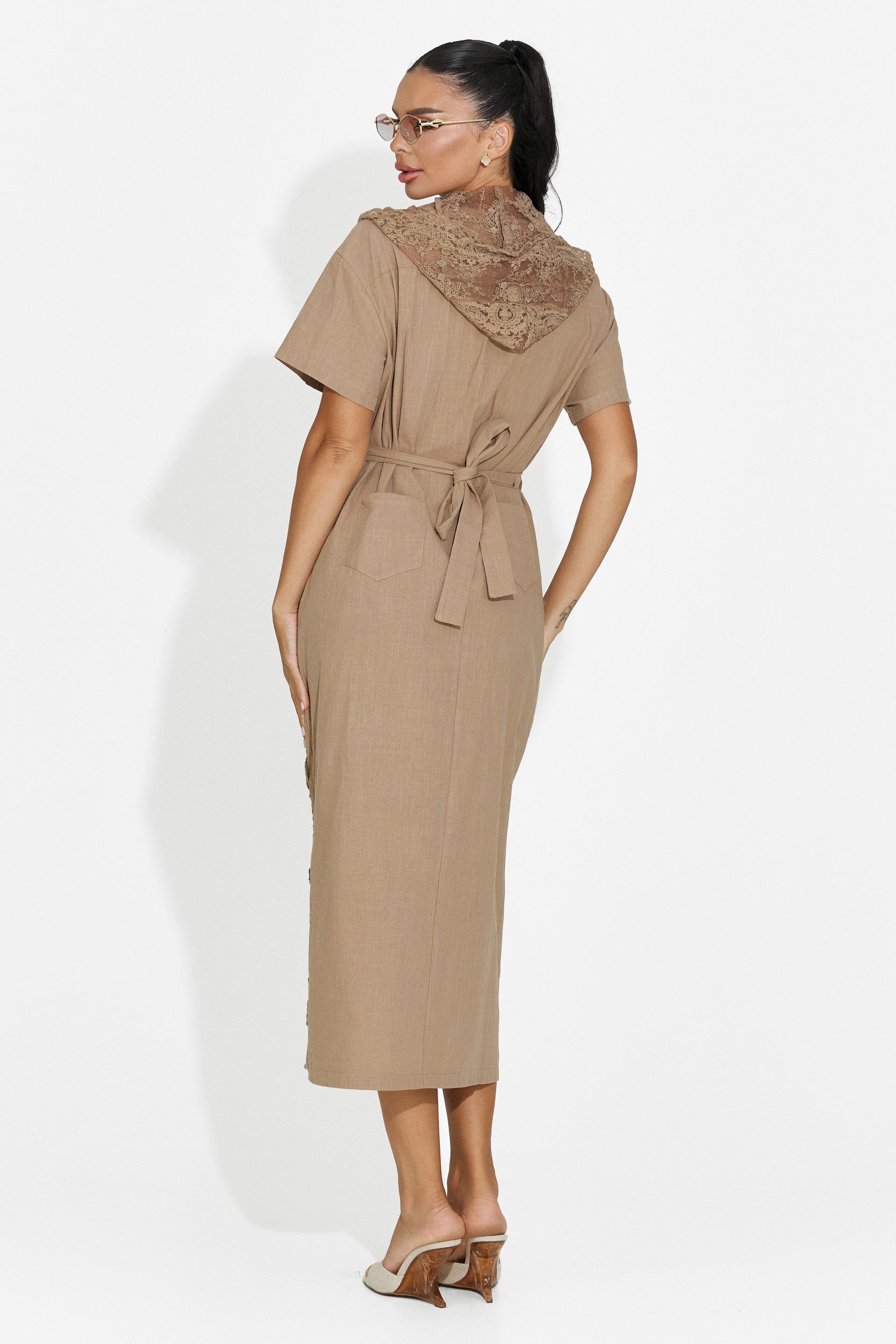 Vestito donna midi marrone Aneira Bogas