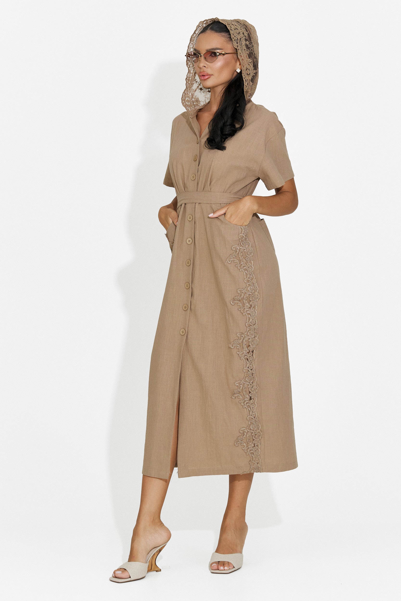 Vestito donna midi marrone Aneira Bogas