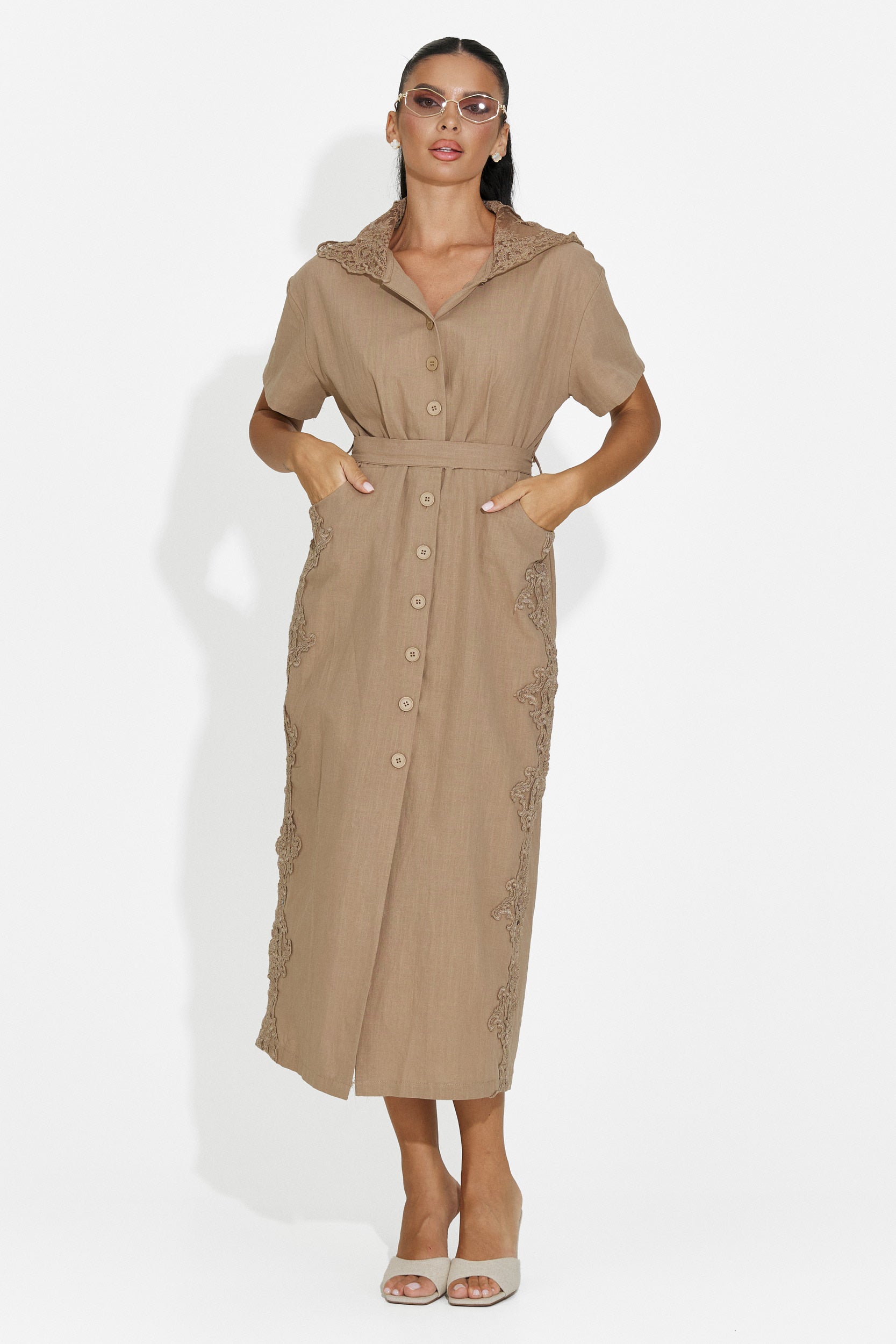 Vestito donna midi marrone Aneira Bogas