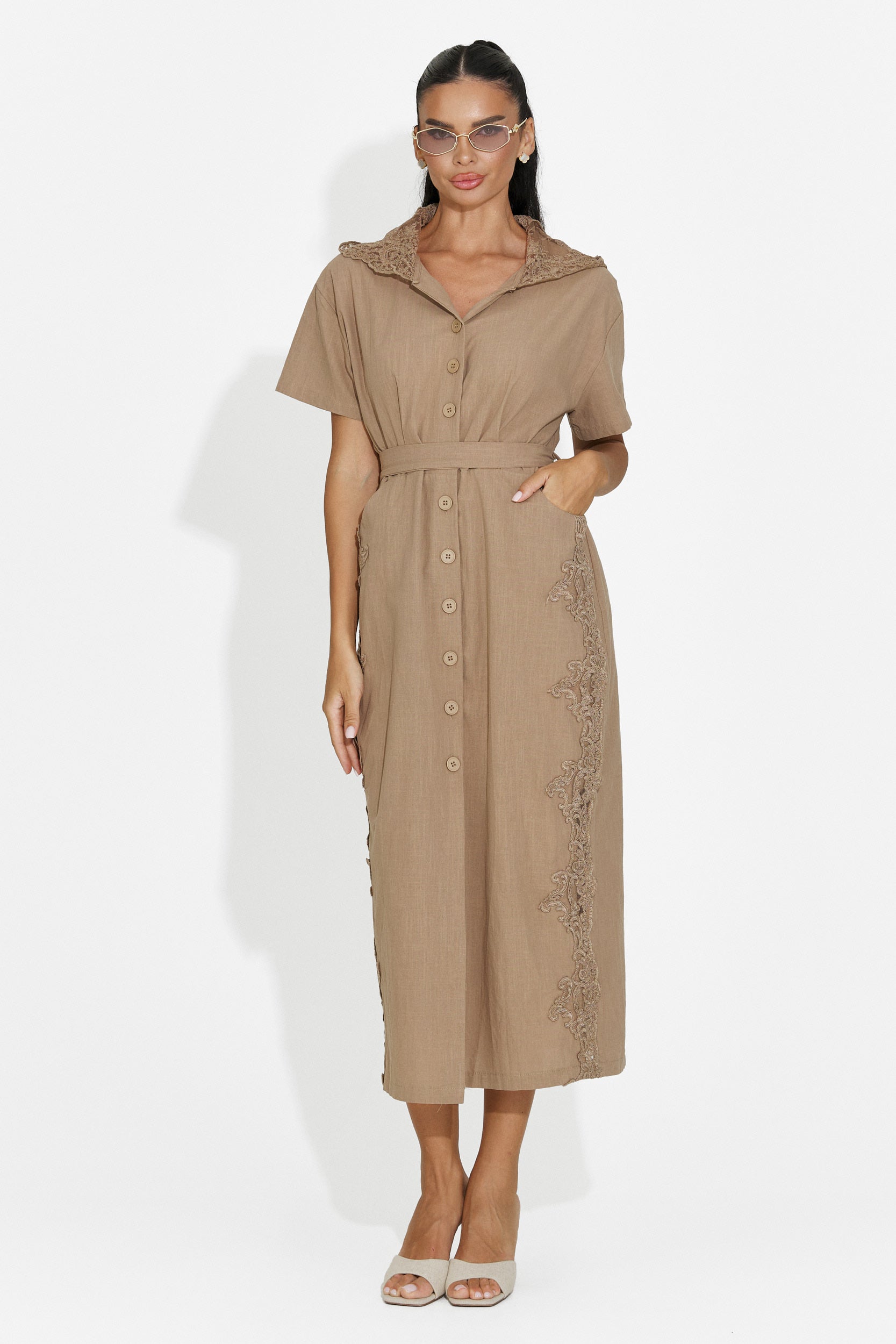 Vestito donna midi marrone Aneira Bogas