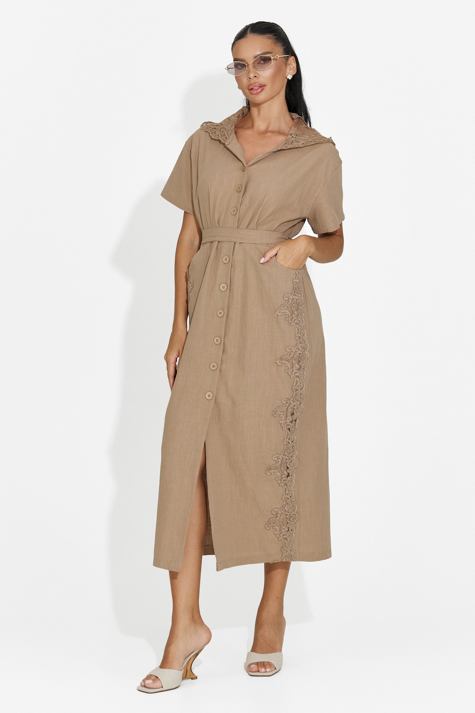 Vestito donna midi marrone Aneira Bogas