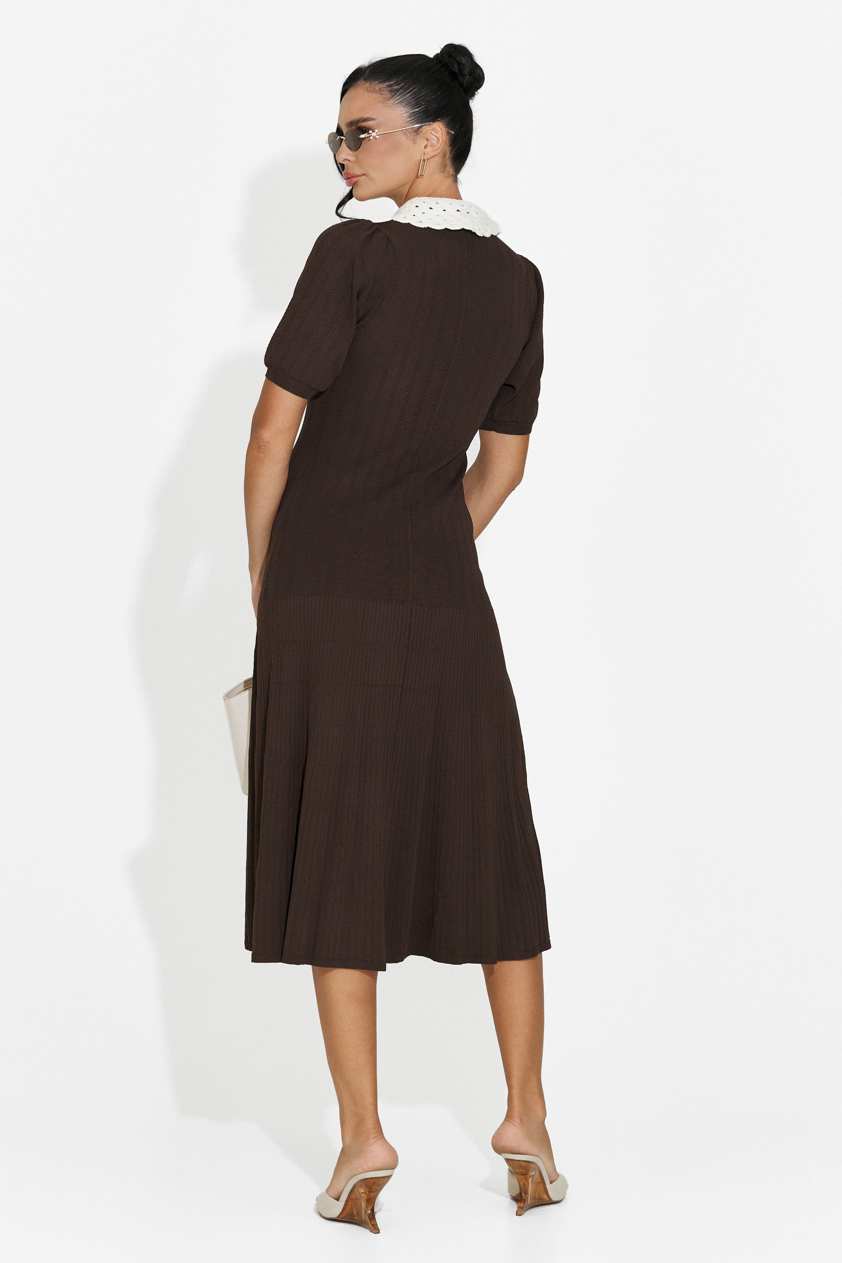 Abito donna midi marrone Ernesta Bogas