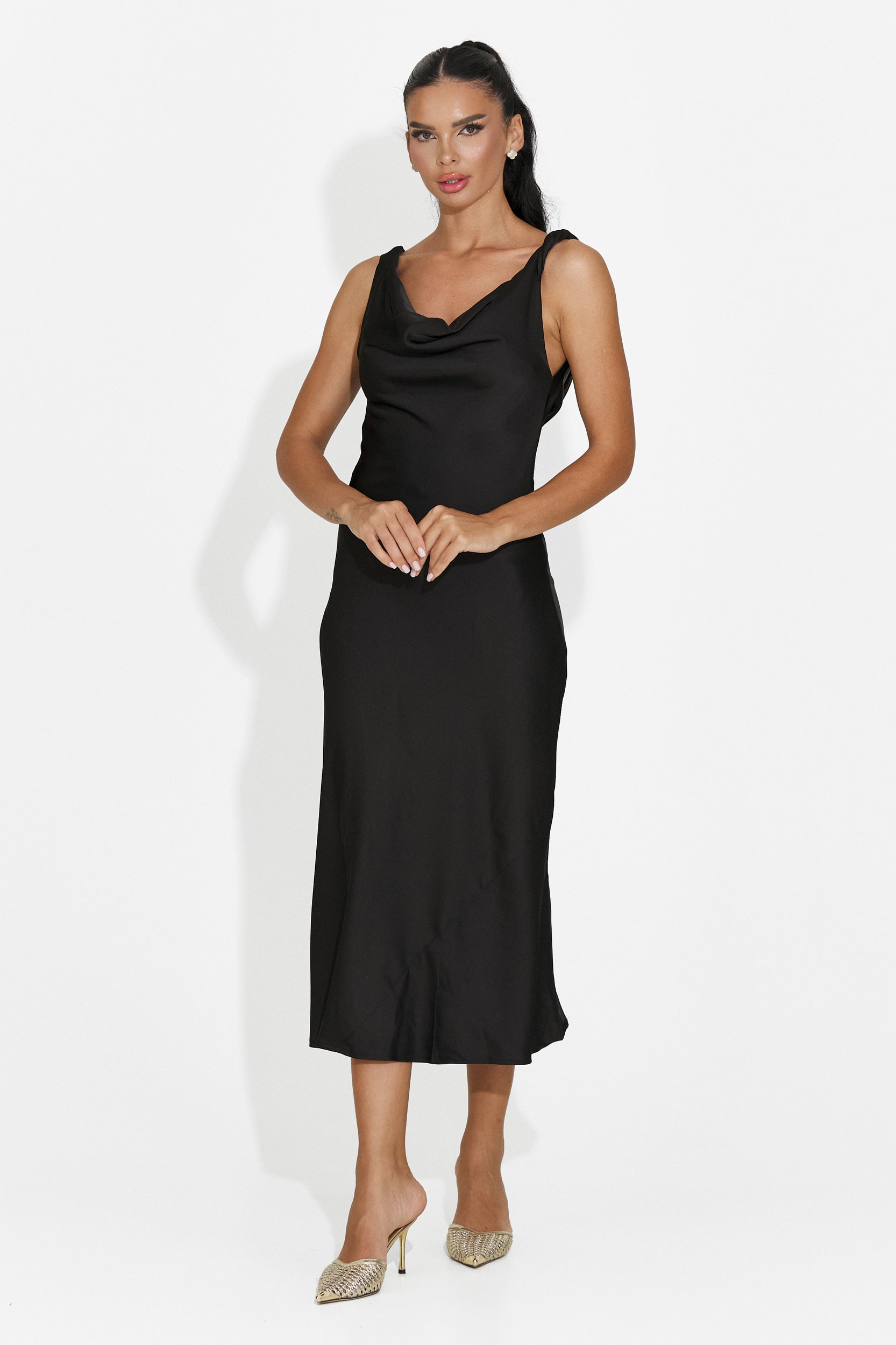 Abito donna midi nero Aliria Bogas