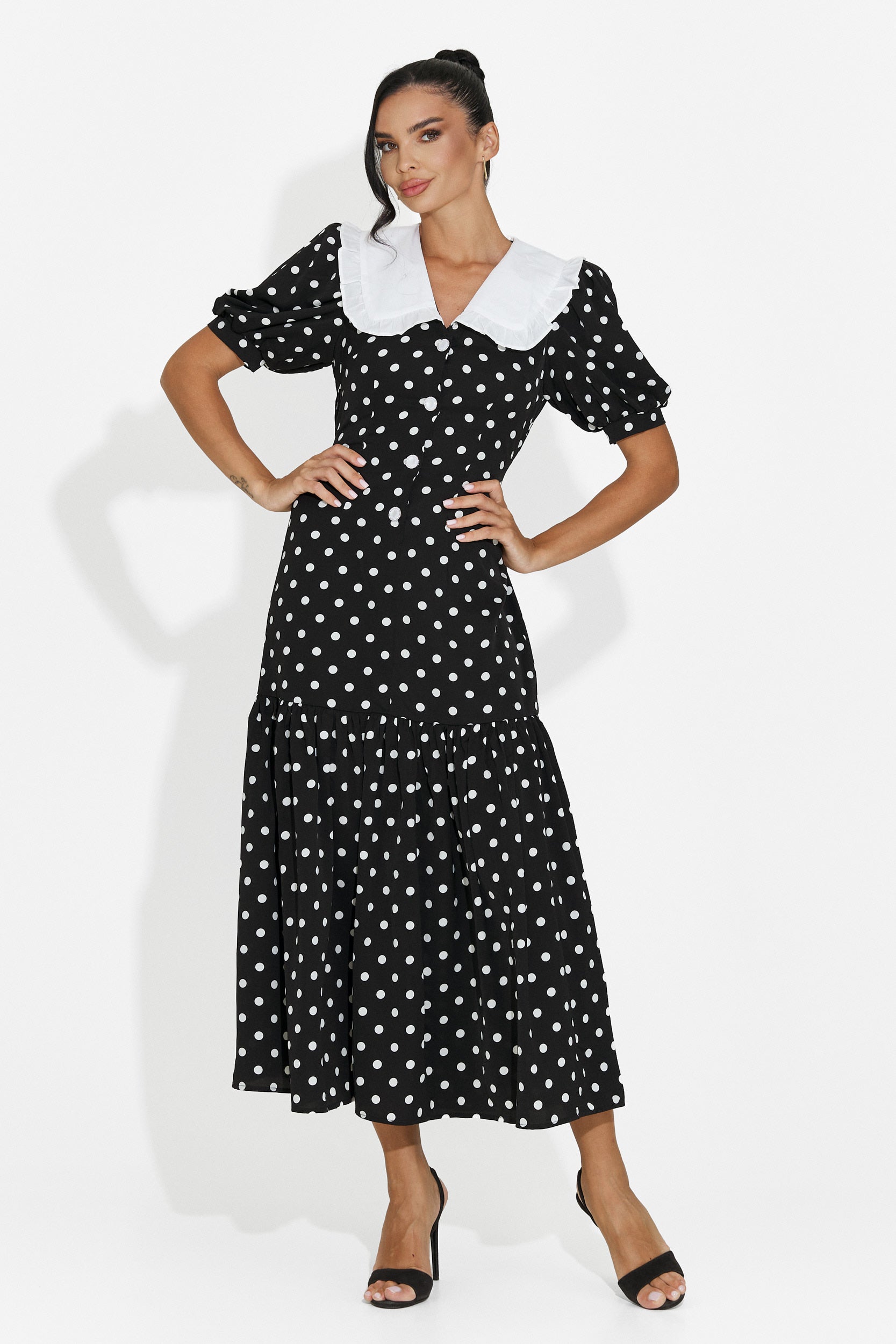 Abito donna midi nero Anita Bogas