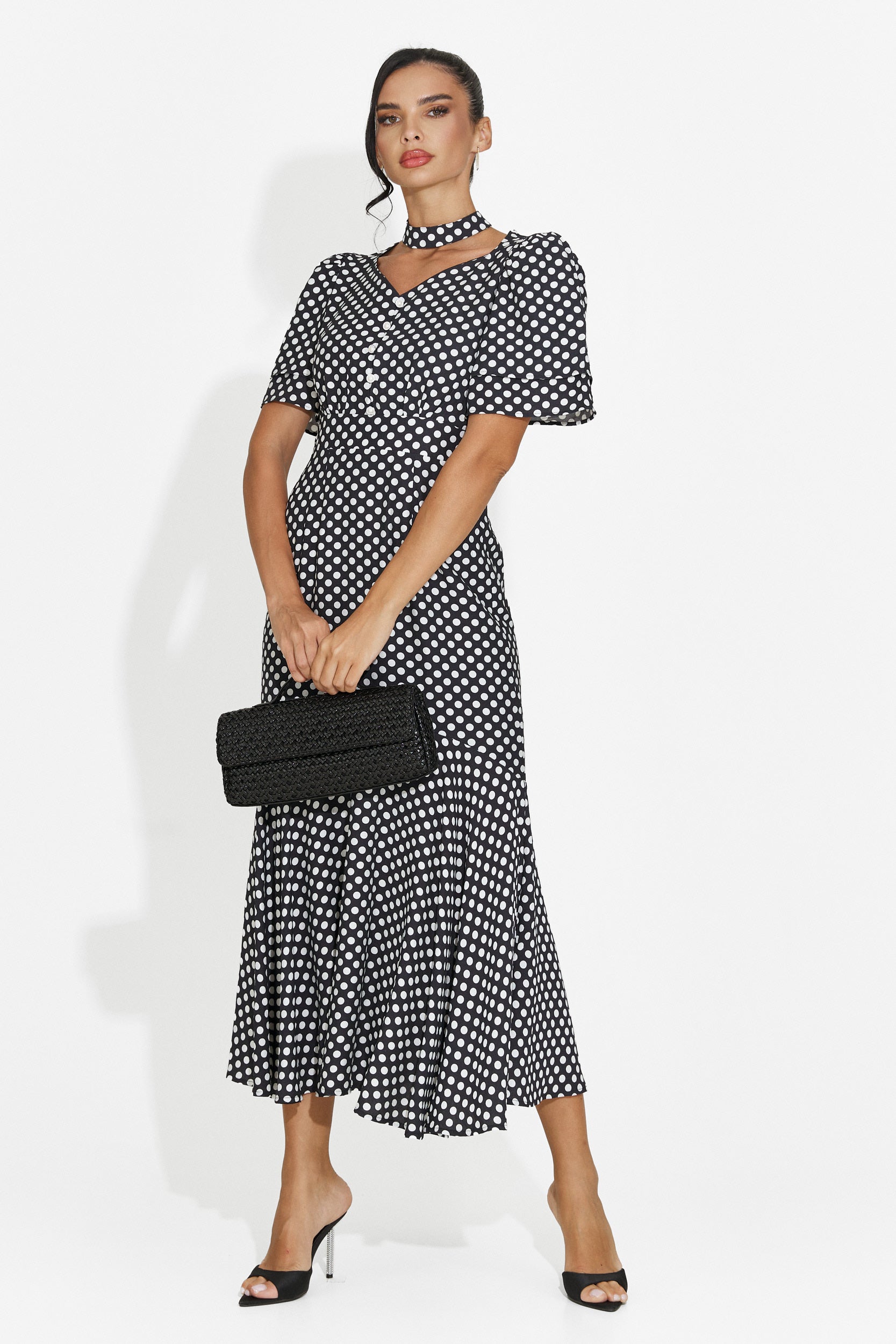 Abito donna midi nero Antoneia Bogas