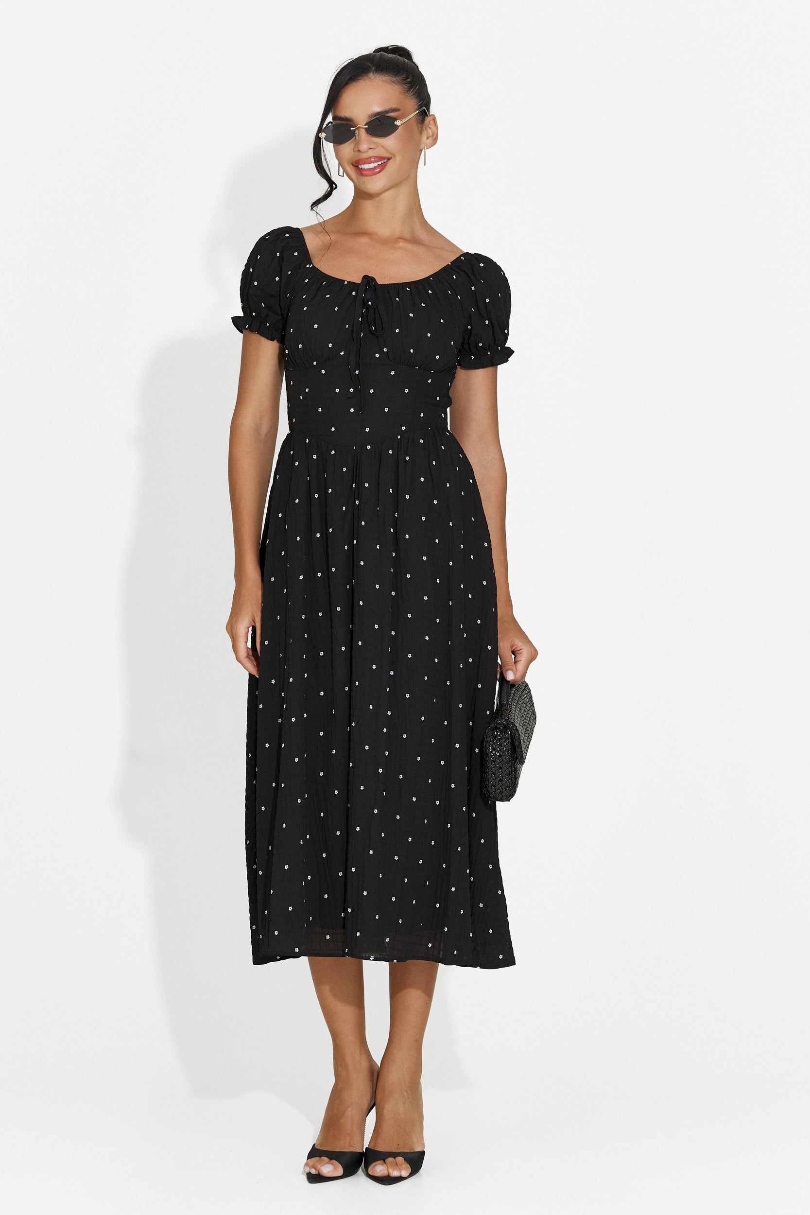 Abito donna midi nero Elvilia Bogas
