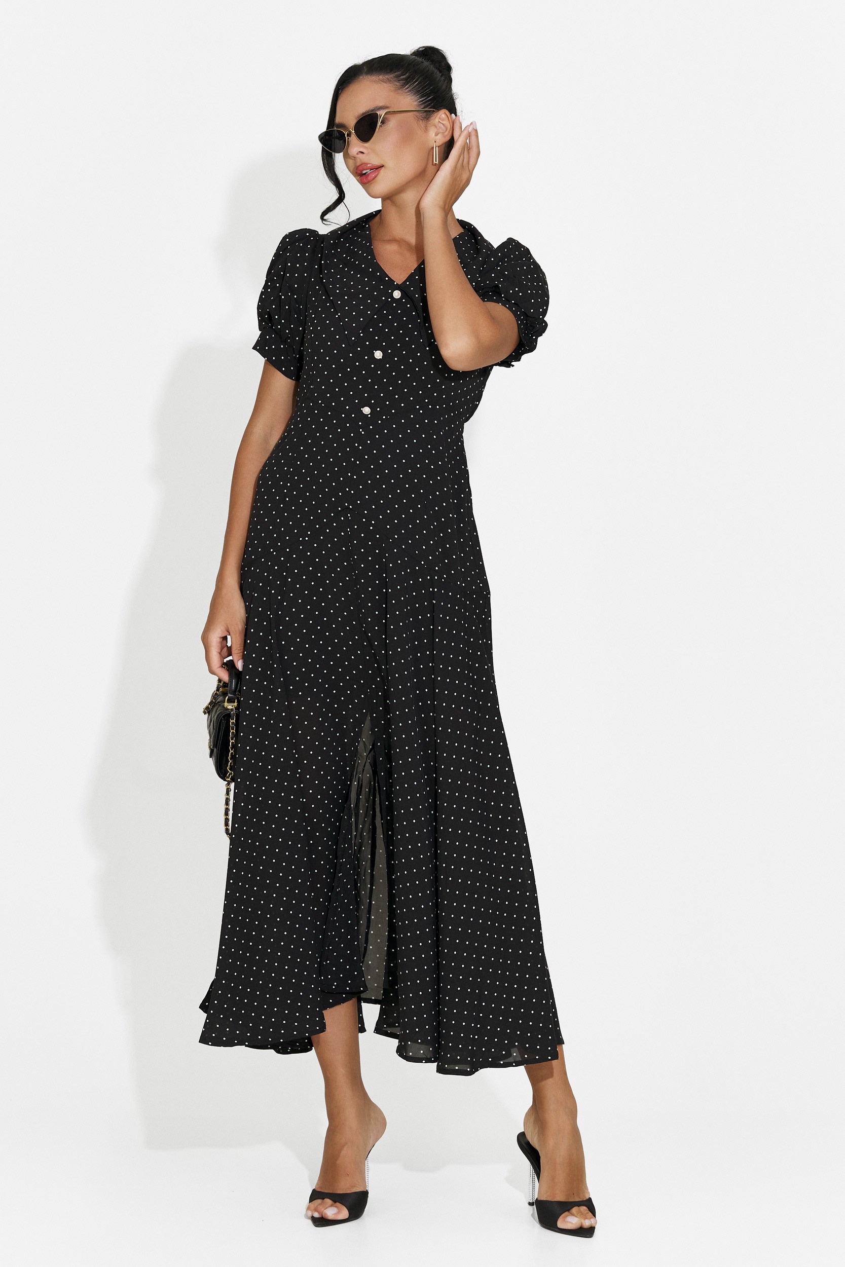 Abito donna midi nero Taisiana Bogas