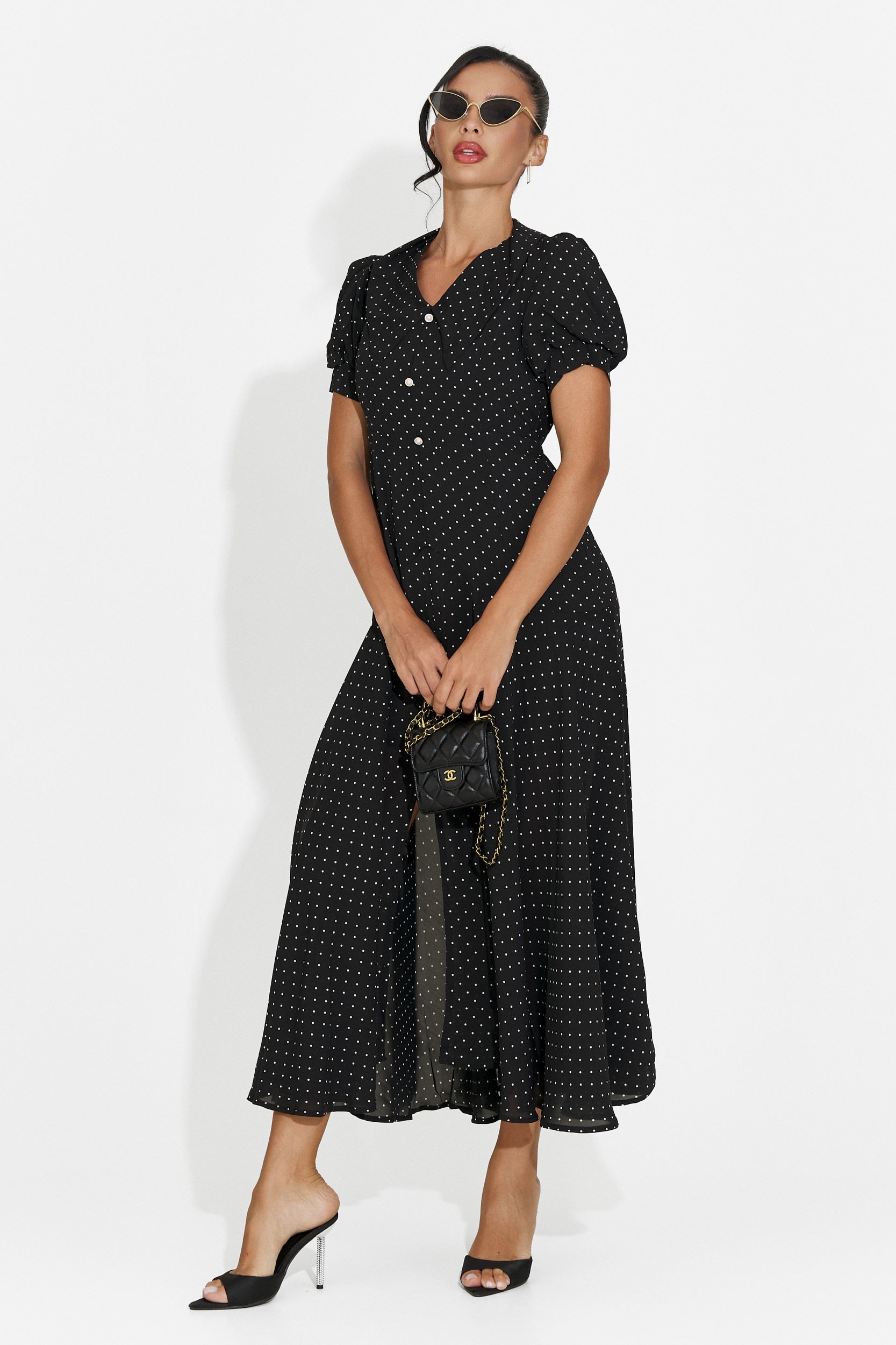 Abito donna midi nero Taisiana Bogas